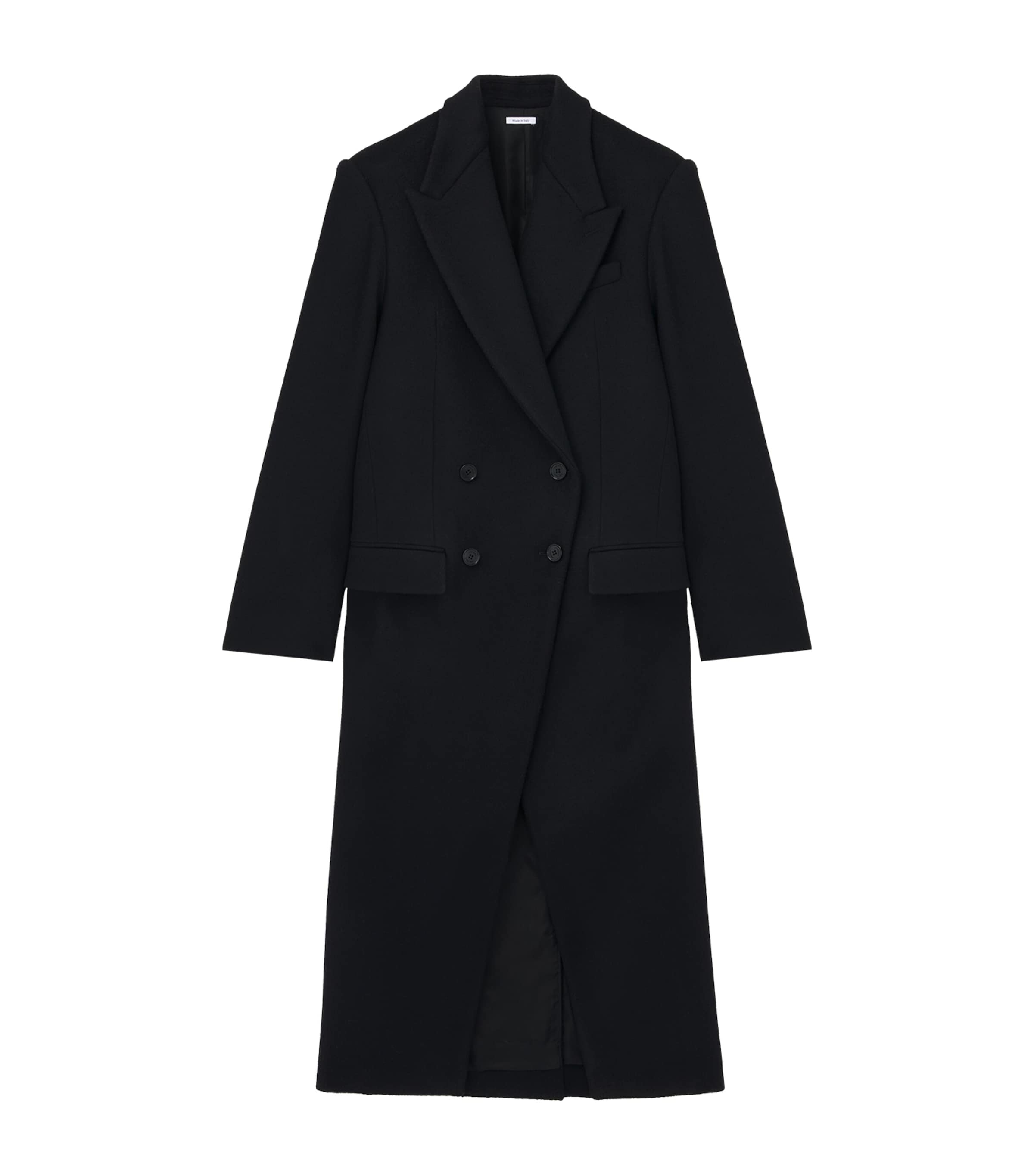 Alexander Mcqueen Double-breasted Flap-pocket Coat In Black