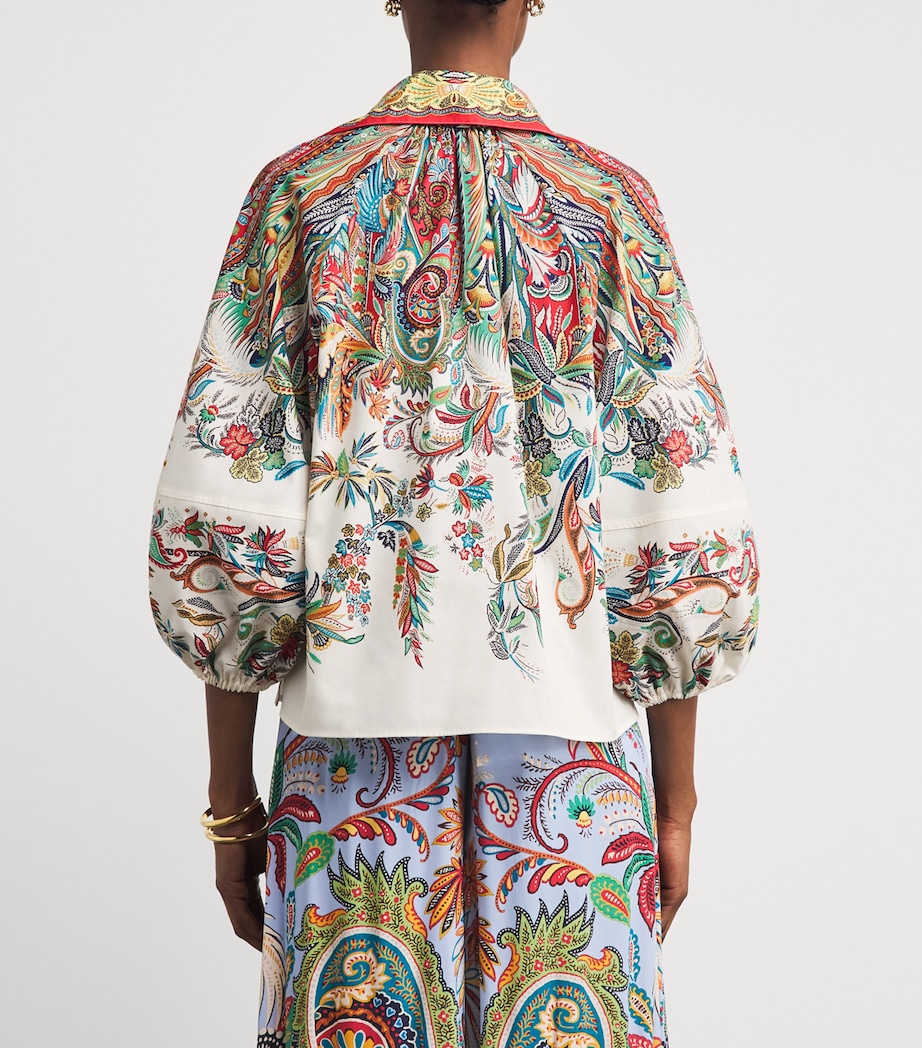 Etro Womens Poplin Floral Print Blouse Prnt/white Bs Image 5
