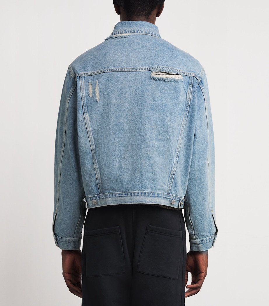 Distressed Denim Jacket 400 BLUE Image 4