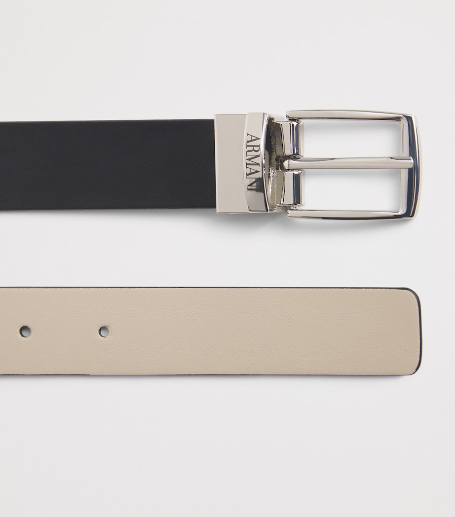 Emporio Armani Kids Leather Logo Belt Nero/corda Image 2