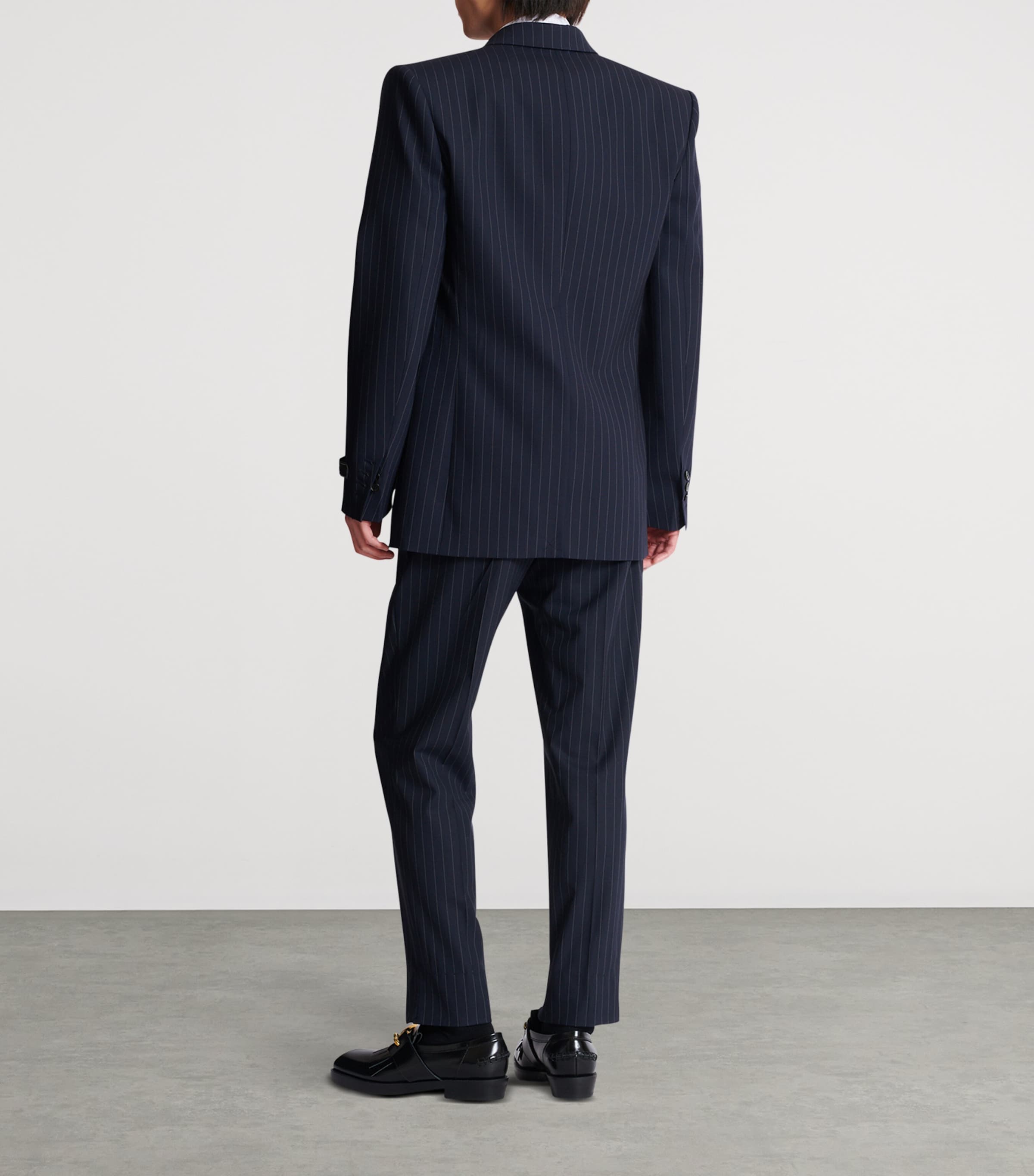 Wool Pinstripe Blazer SAJ BLEU/BLANC Image 4