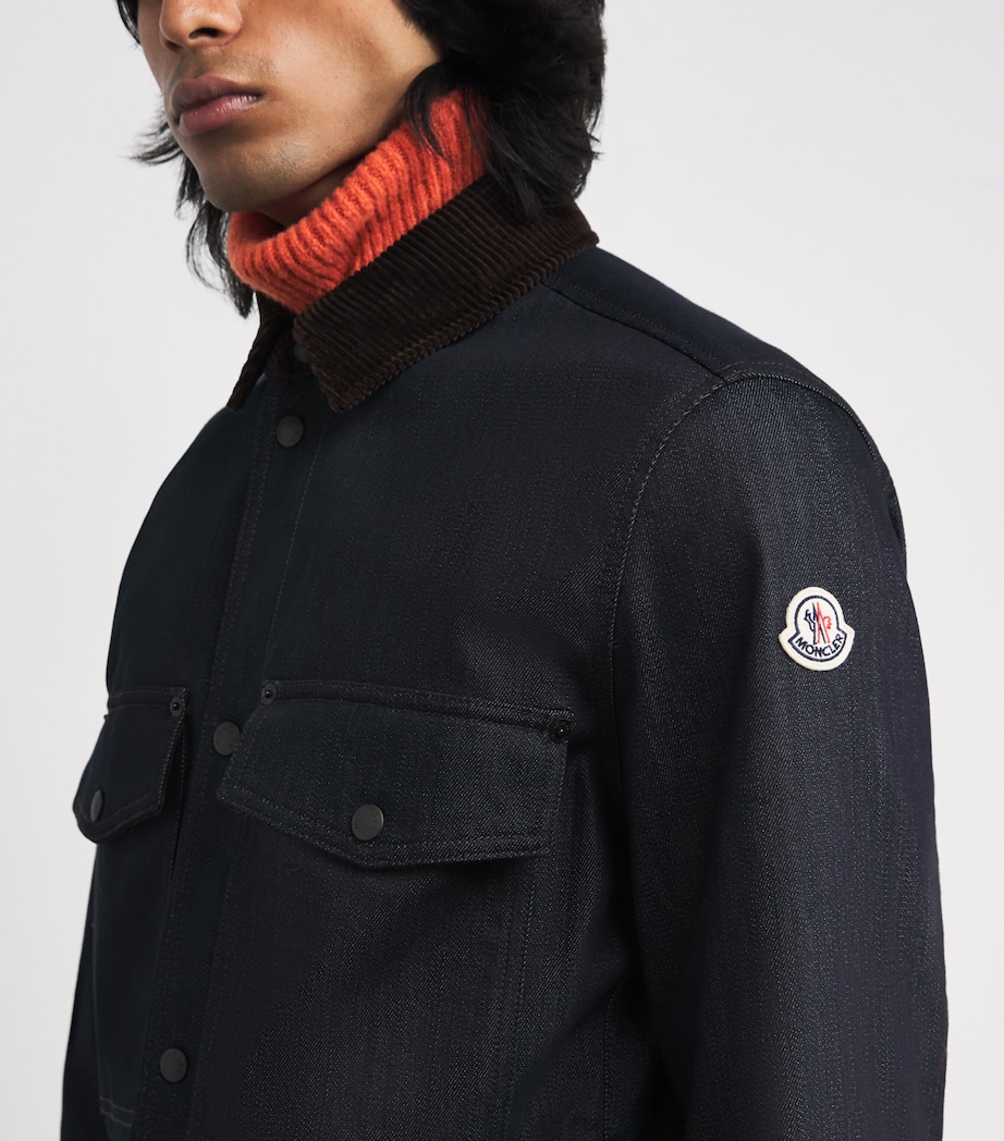 Corduroy-Trim Denim Shirt Jacket 76C Image 6