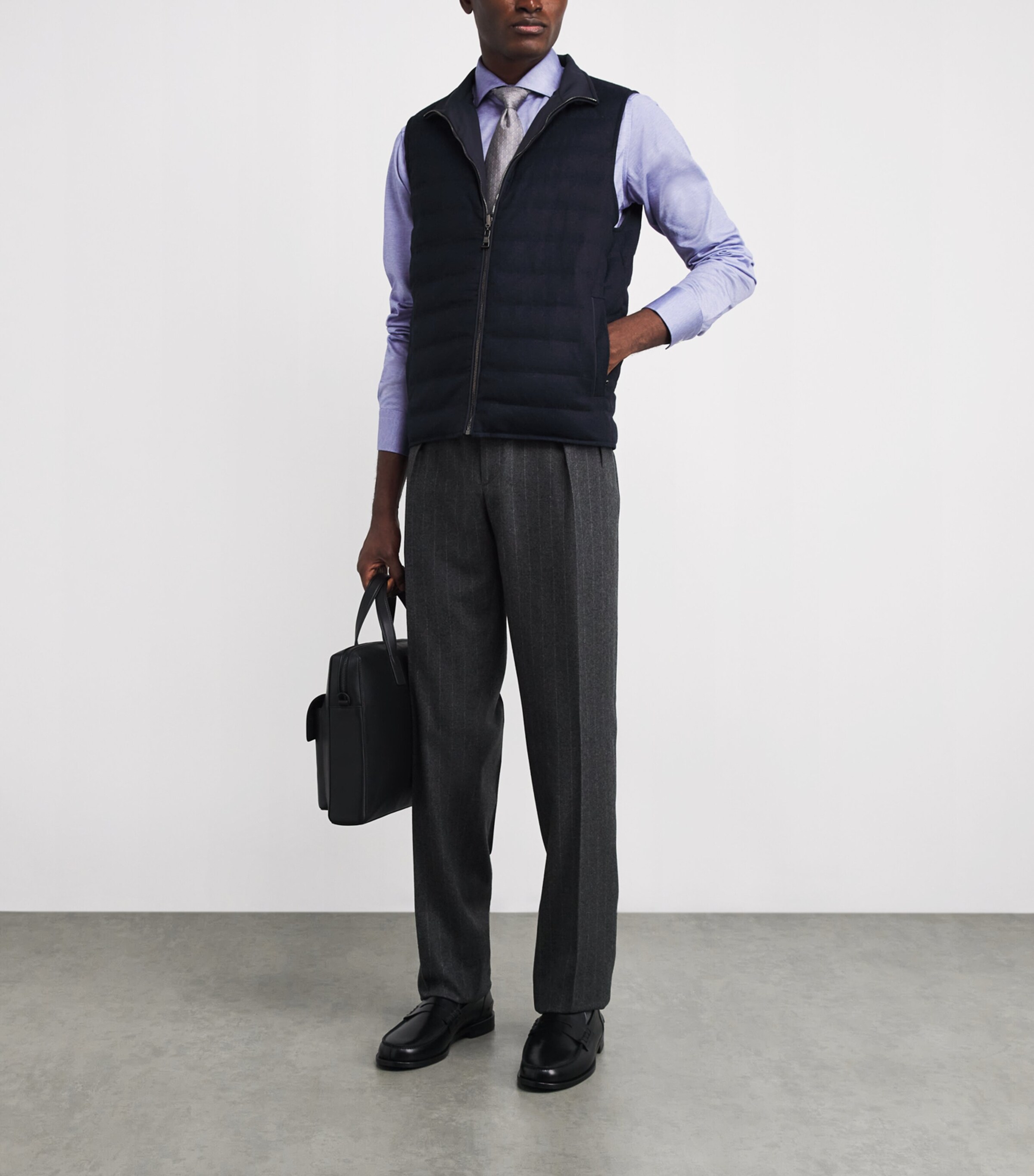 Cotton Filo di Scozia Slim Shirt 24MID BLUE Image 2