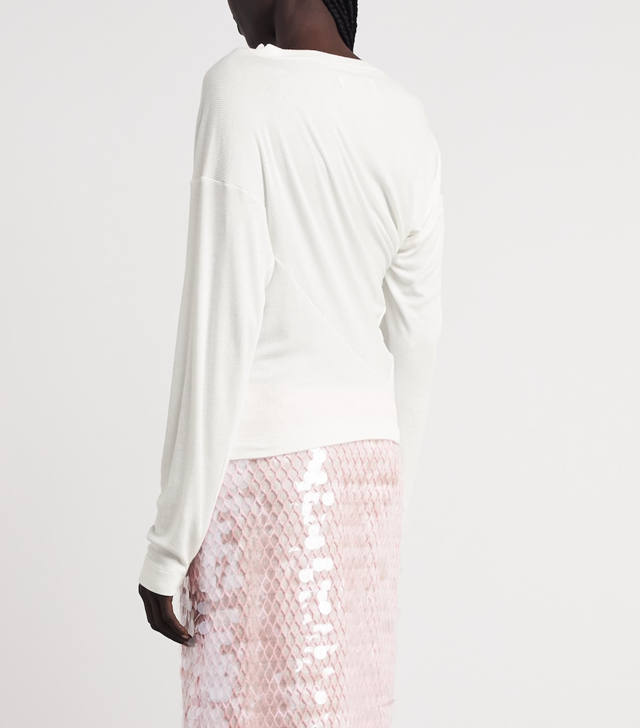 Vivienne Westwood Womens Asymmetric Hebo Long-Sleeve T-Shirt White Image 5