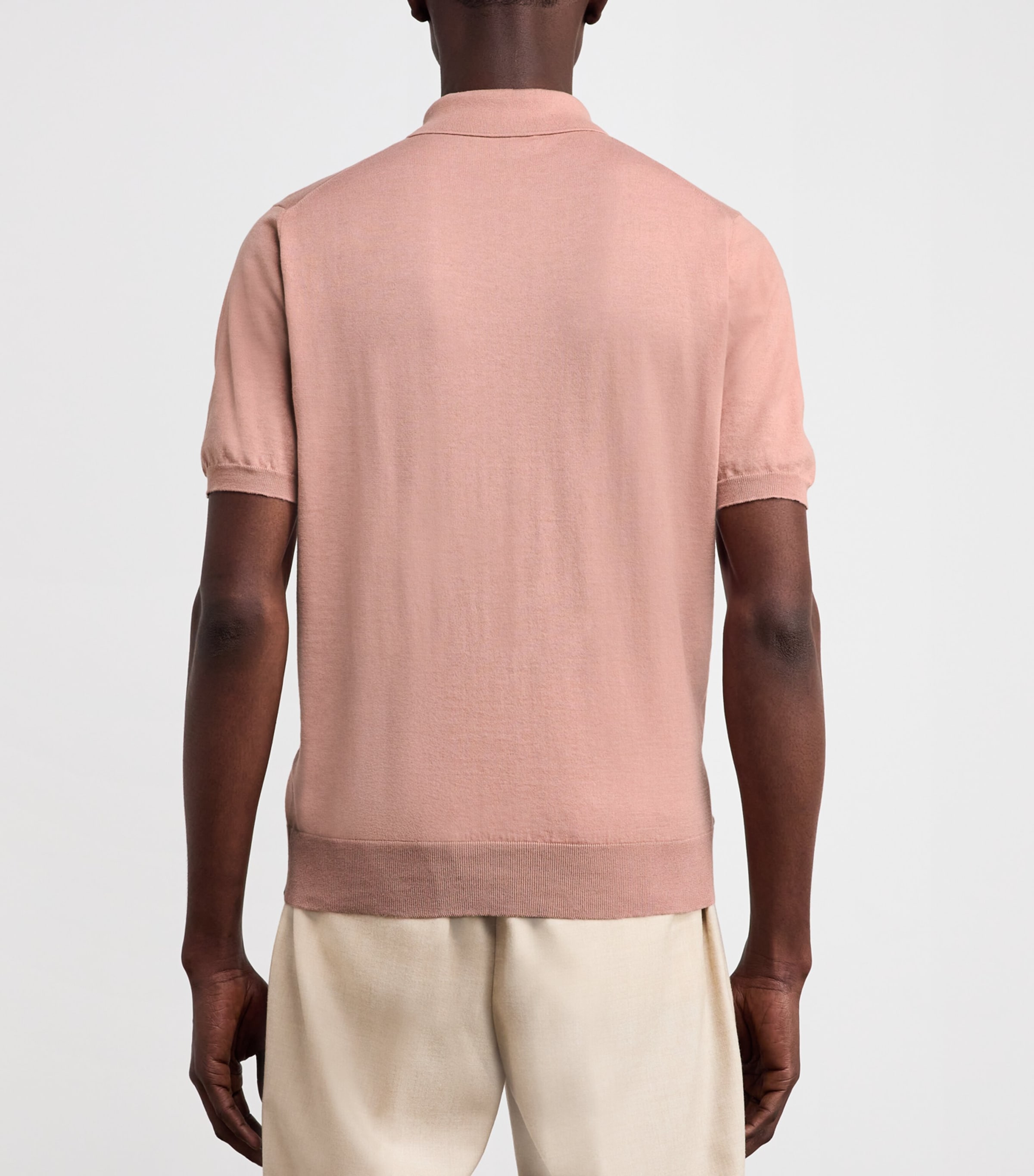 Cotton-Cashmere Polo Shirt E.9-ROSA Image 4