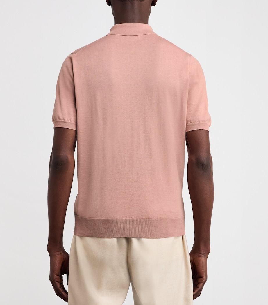 Cotton-Cashmere Polo Shirt E.9-ROSA Image 4