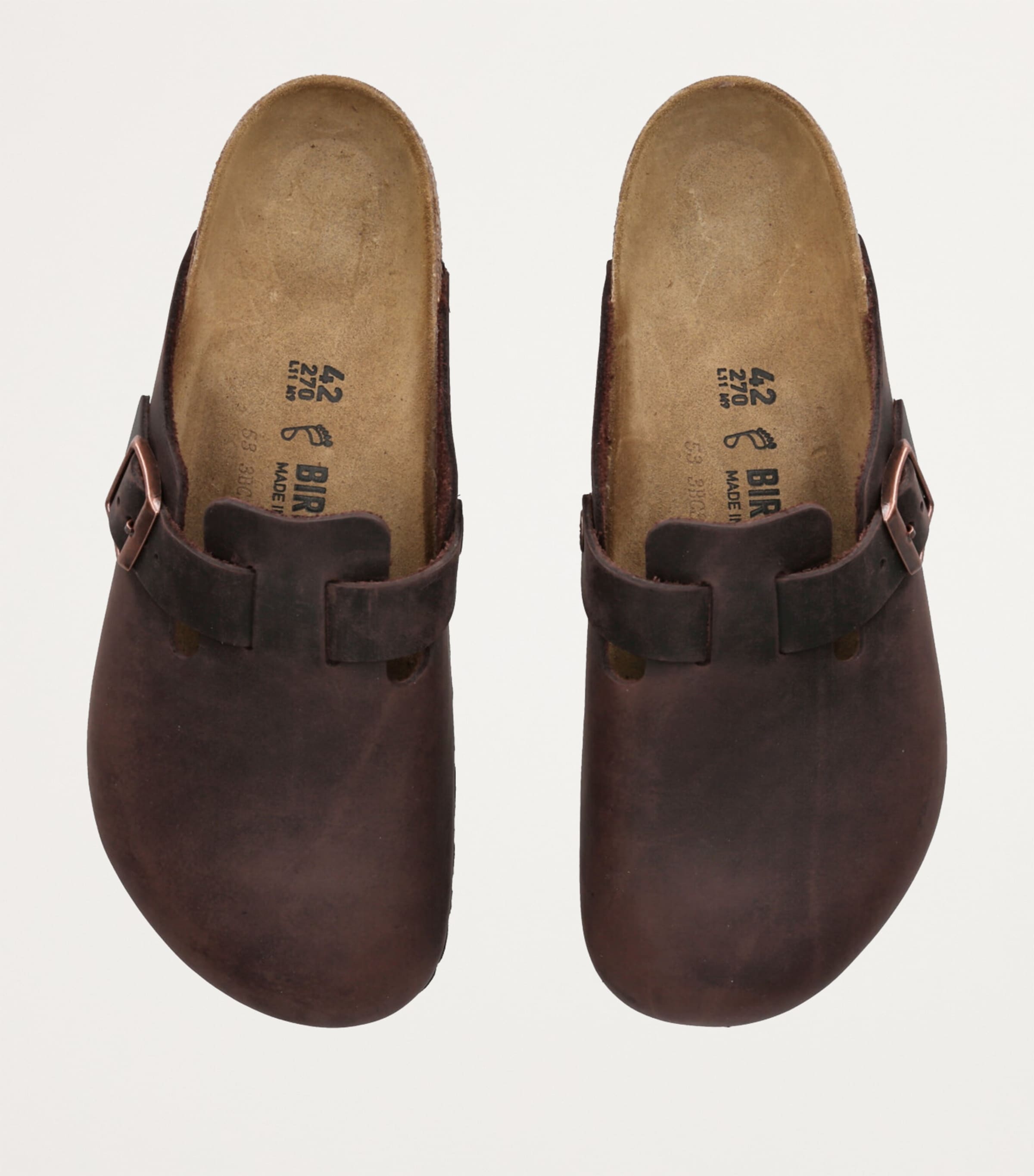 Leather Boston Clogs DARK BROWN Image 4