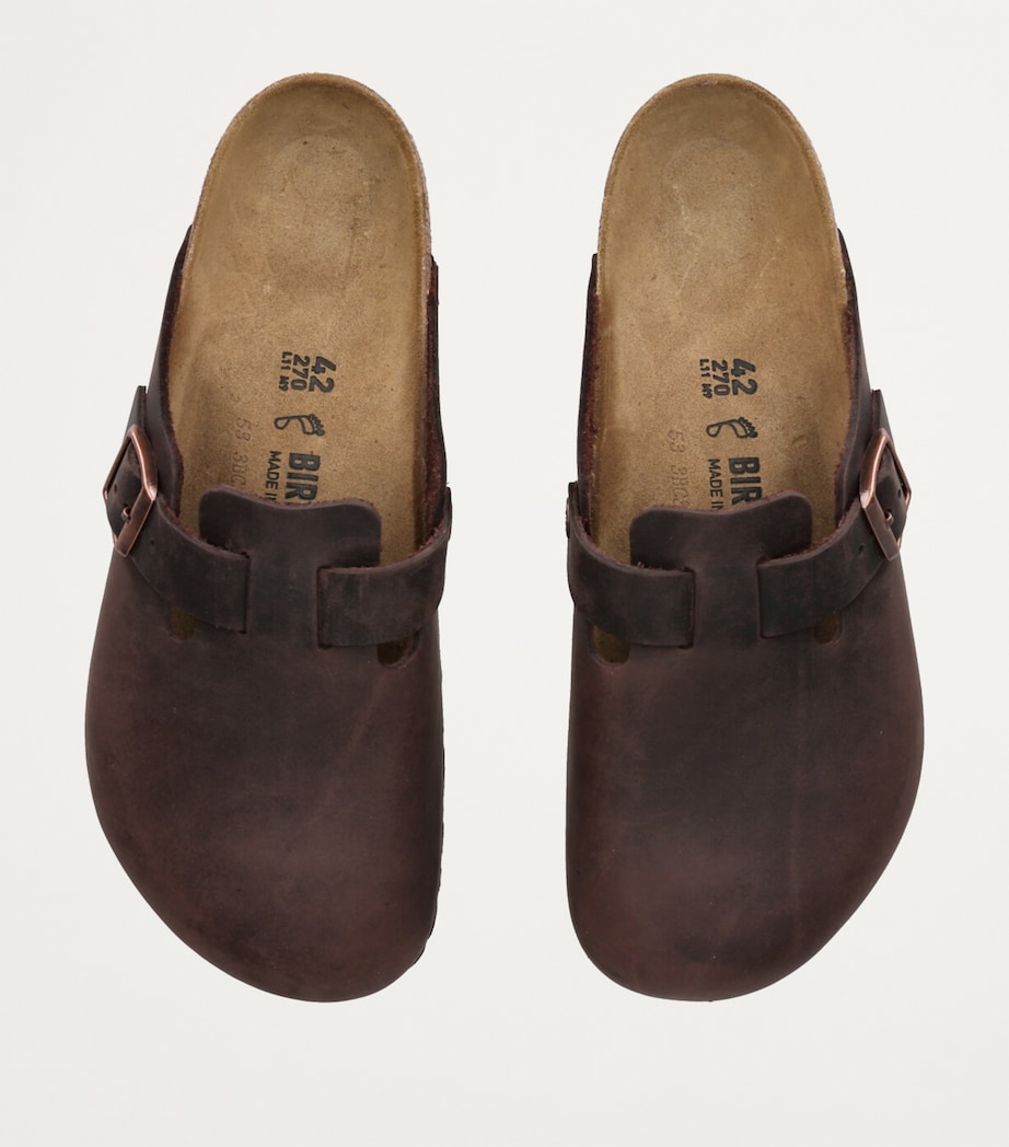 Leather Boston Clogs DARK BROWN Image 4