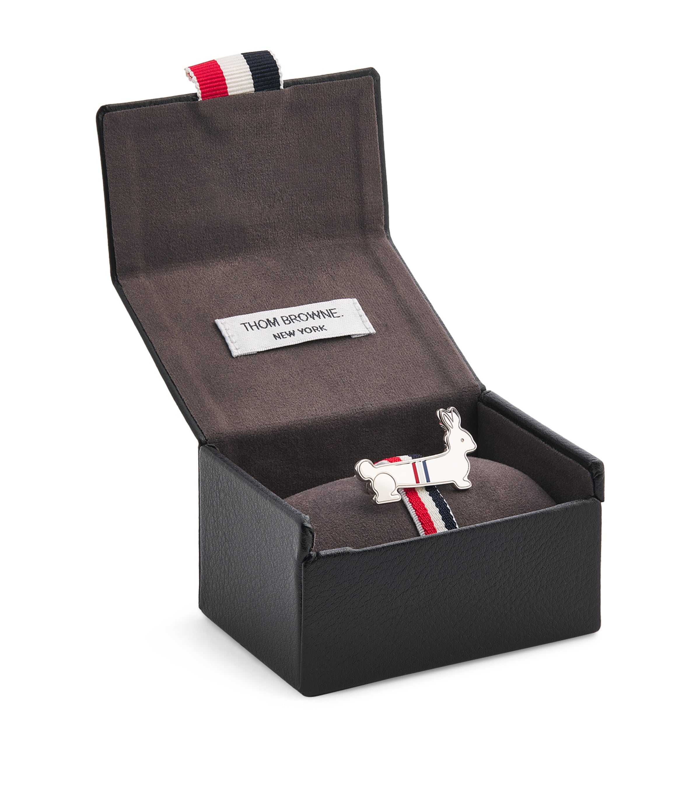 Thom Browne Sterling Silver Rabbit Tie Bar In Silver