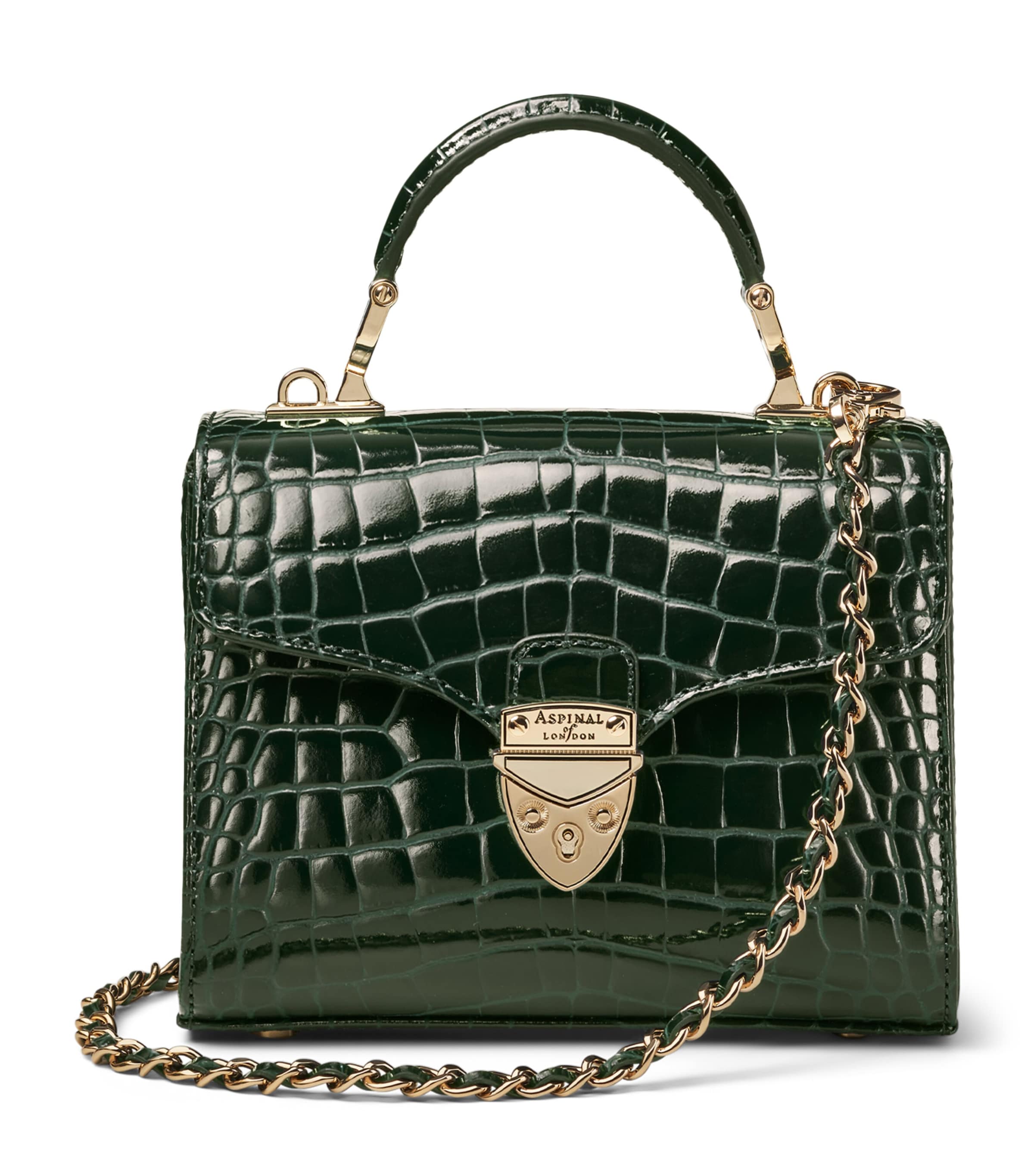 Aspinal Of London Mini Leather Mayfair Top-Handle Bag Evergreen Image 1