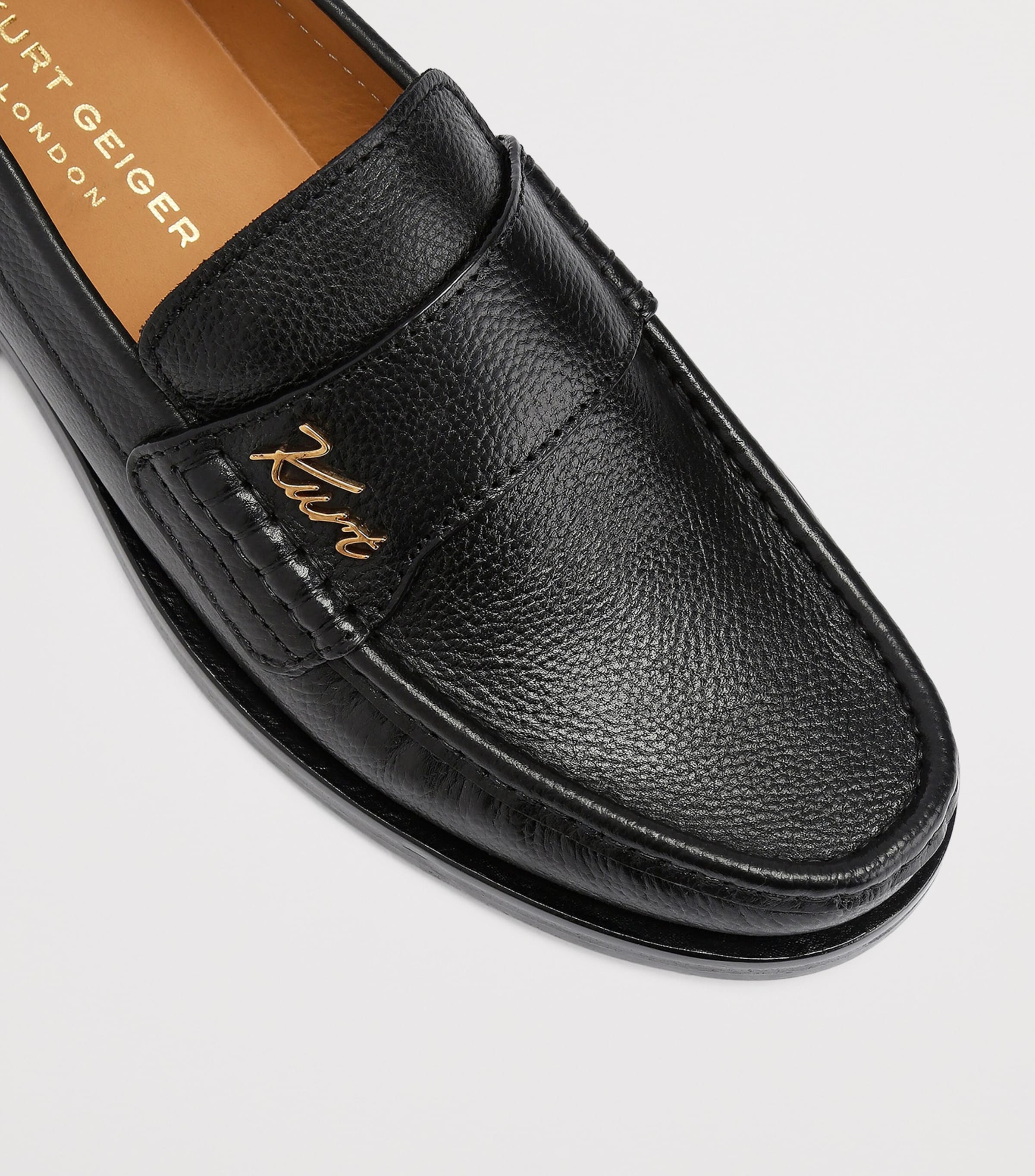 Kurt Geiger London Leather Limehouse Loafers Black Image 2