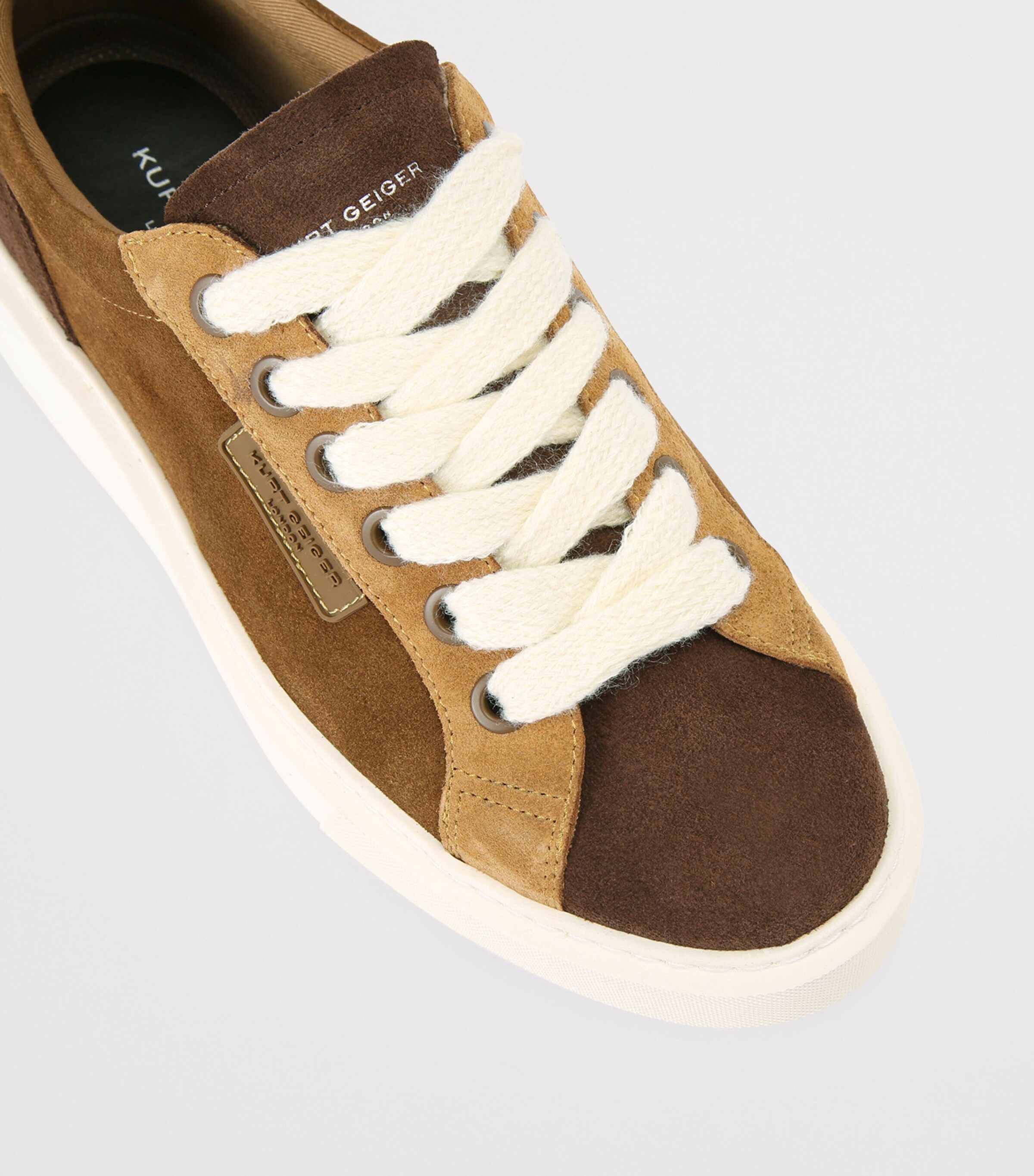 Kurt Geiger London Suede Albion Sneakers Tan Comb Image 3