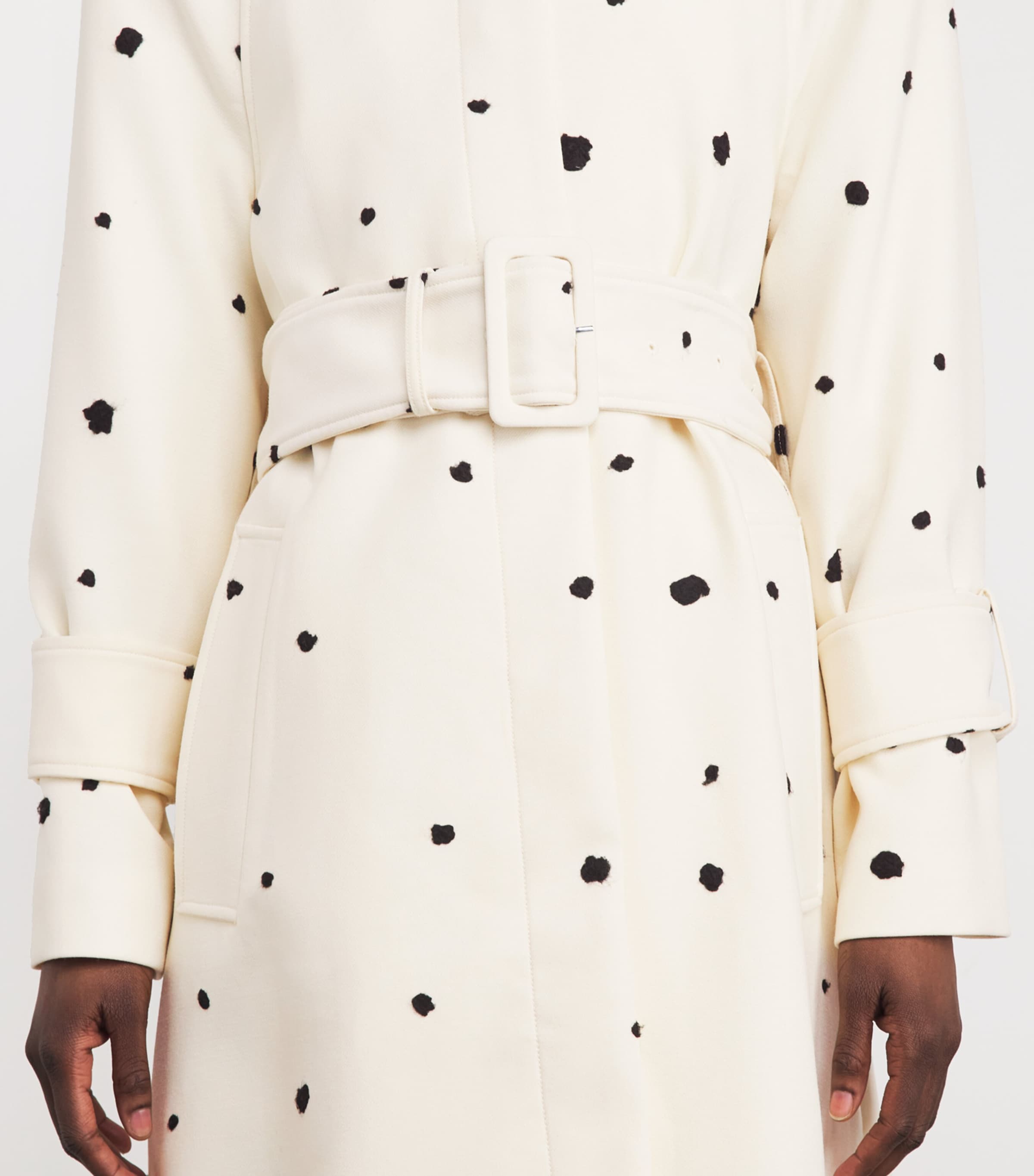 CAMILLA AND MARC Womens Spotted Ponza Coat Eggshell Image 3