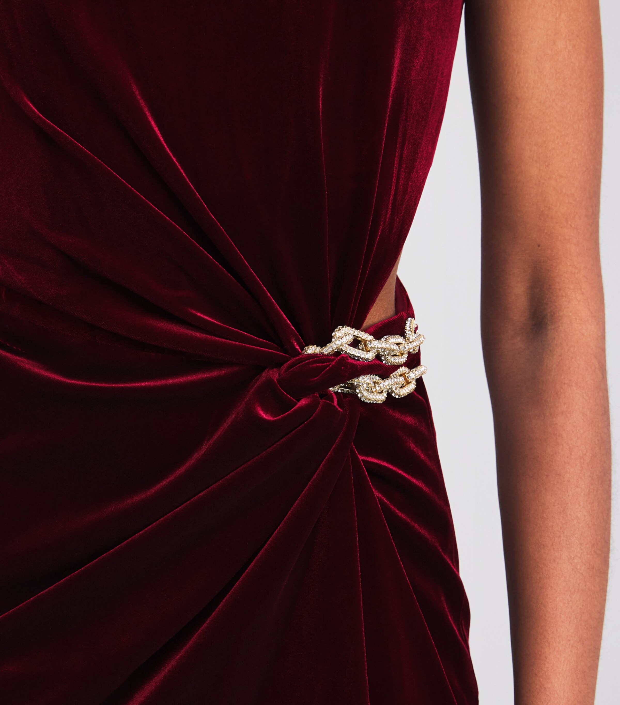 Velvet Strapless Maxi Dress BURGUNDY Image 6
