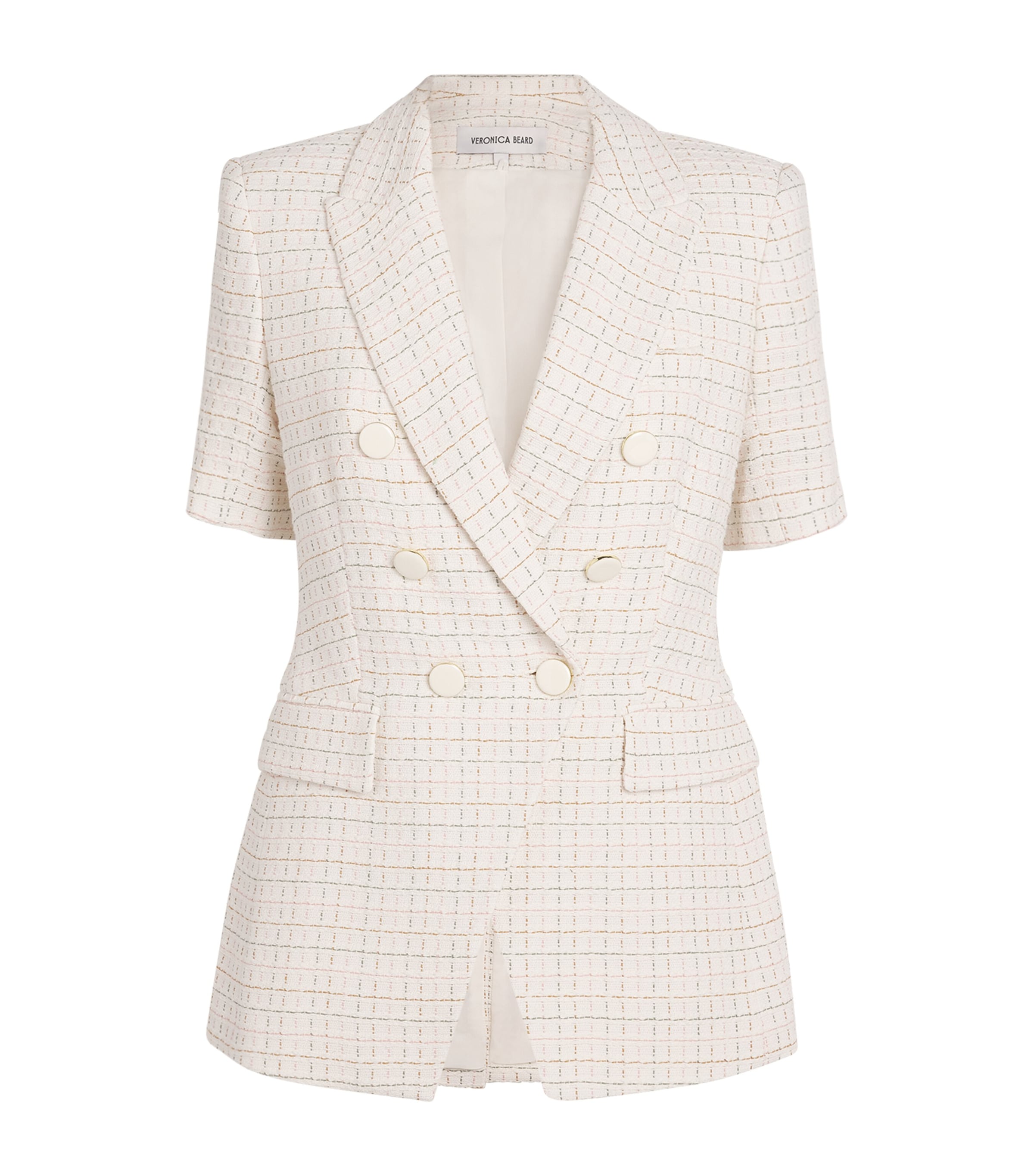 Veronica Beard Tweed Attwood Dickey Blazer In Ivory