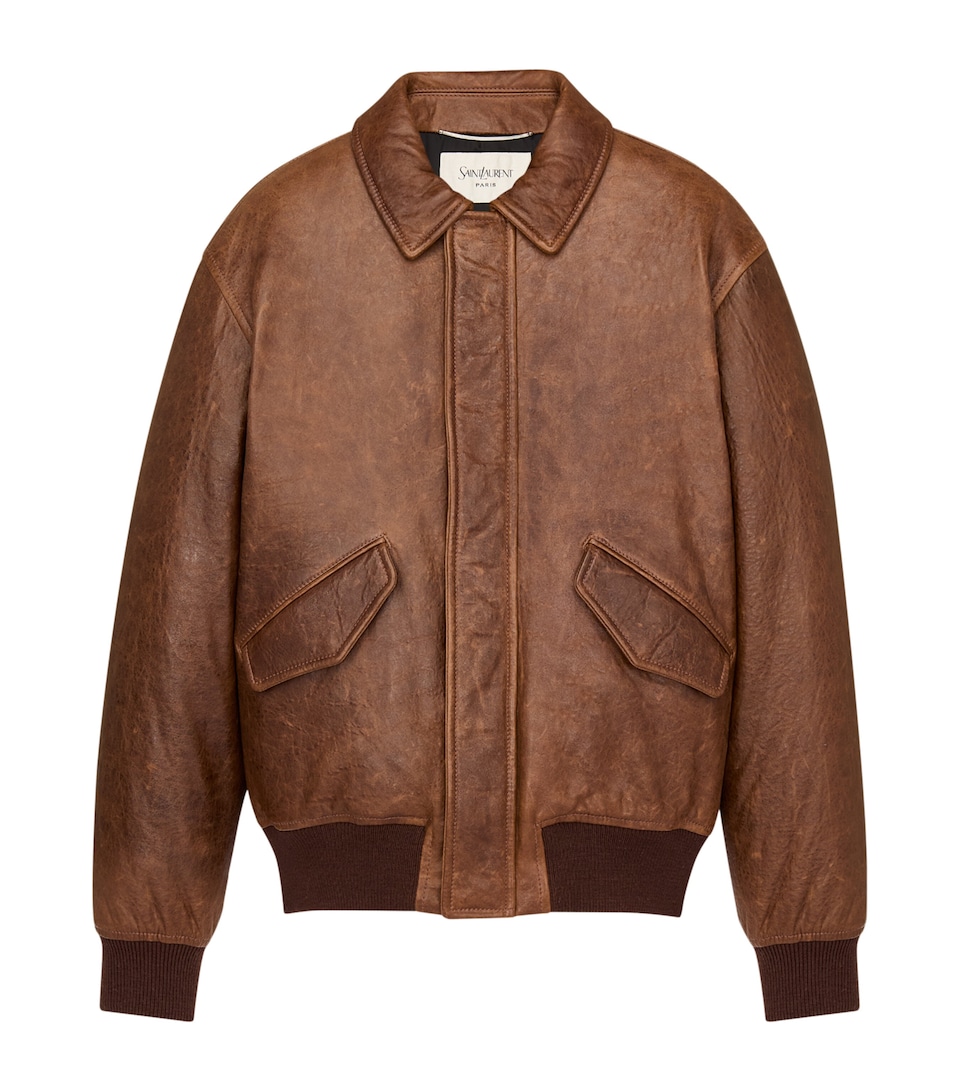 Saint Laurent Leather Bomber Jacket