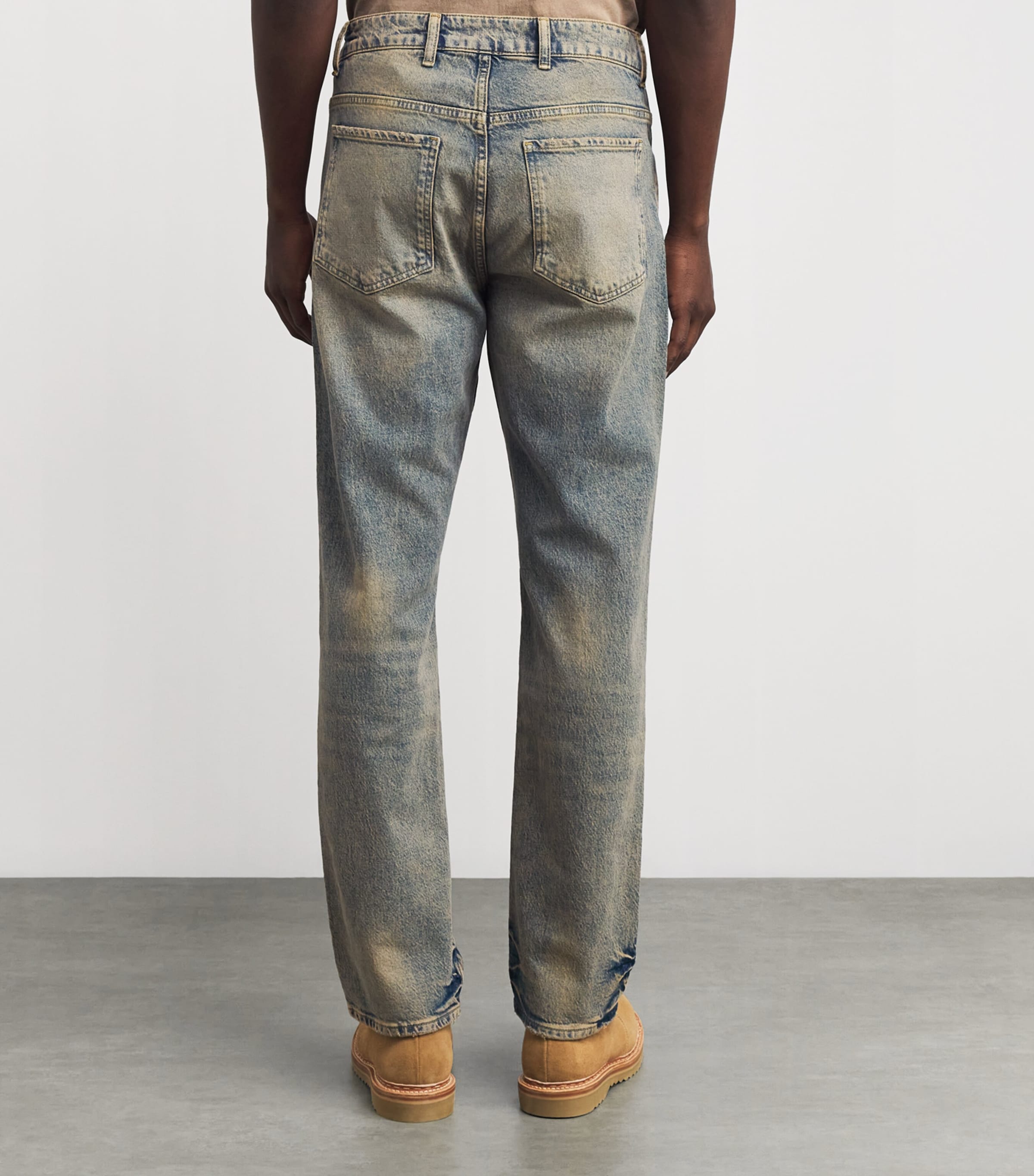 Bleached Straight Jeans BLUE CREAM Image 4