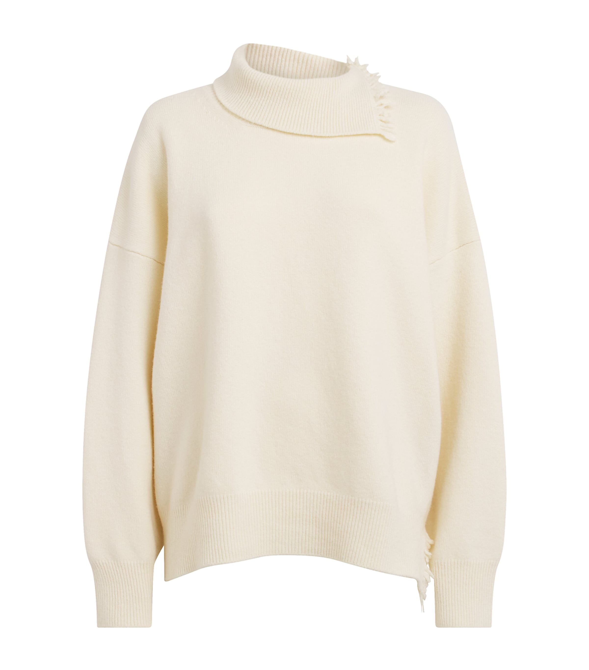 Róhe Womens Wool-Blend Raw-Hem Sweater Off White Image 1