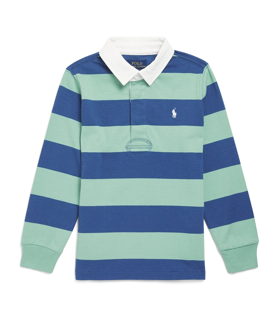 Ralph Lauren Kids Cotton Stripe Rugby Polo Shirt (2-7 Years) Fad Mnt/ol Image 1