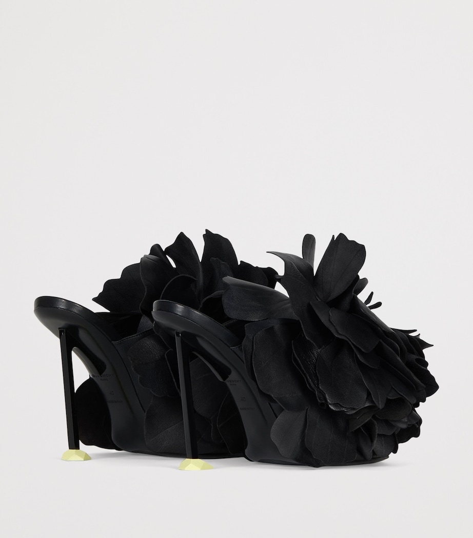 Givenchy Leather Boudoir Rose Heeled Mules 95 Black Image 4