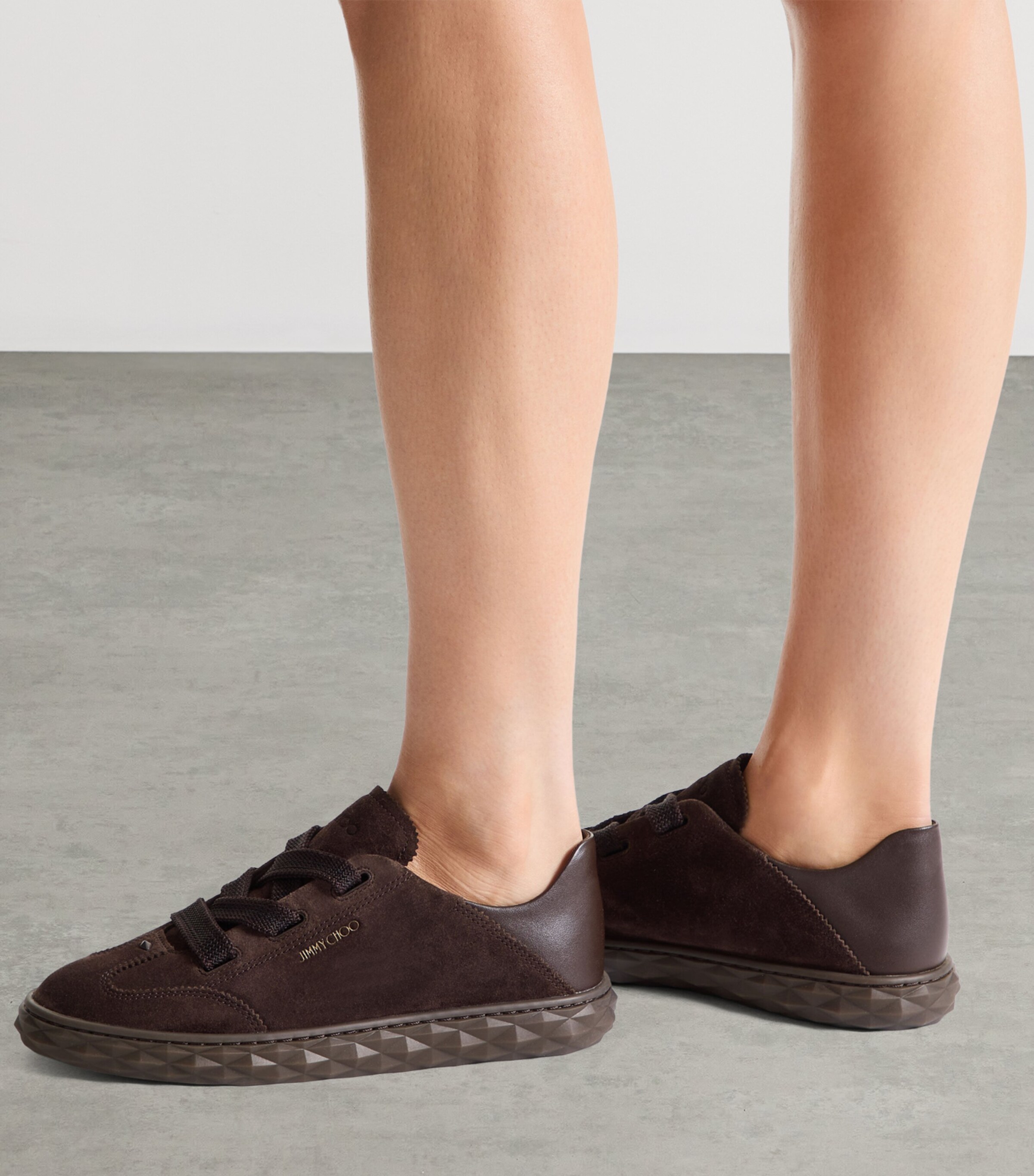 Jimmy Choo Womens Diamond Light Flex F Sneakers V Chocolate Image 2