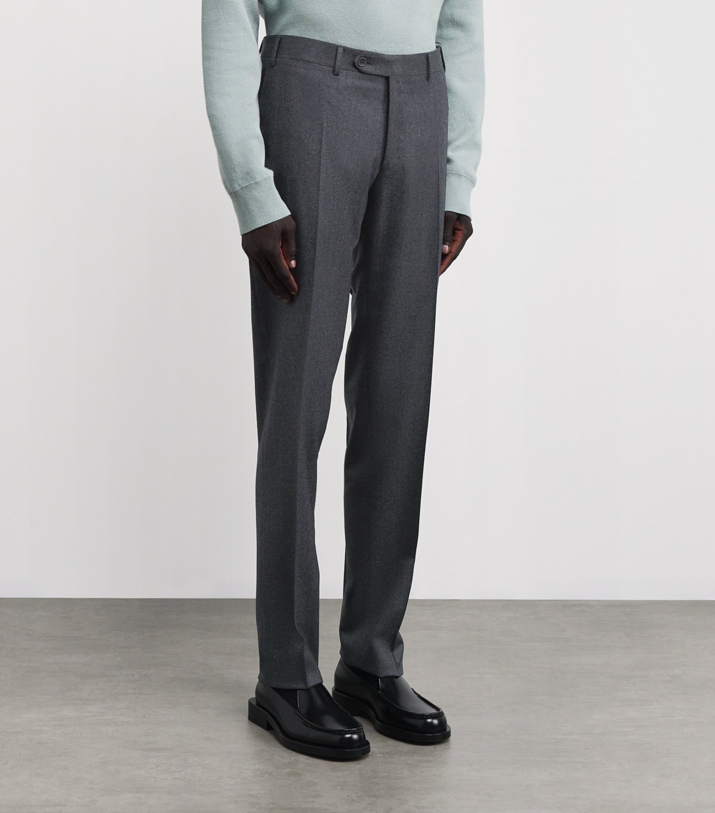 Canali Mens Wool Chinos Image 3