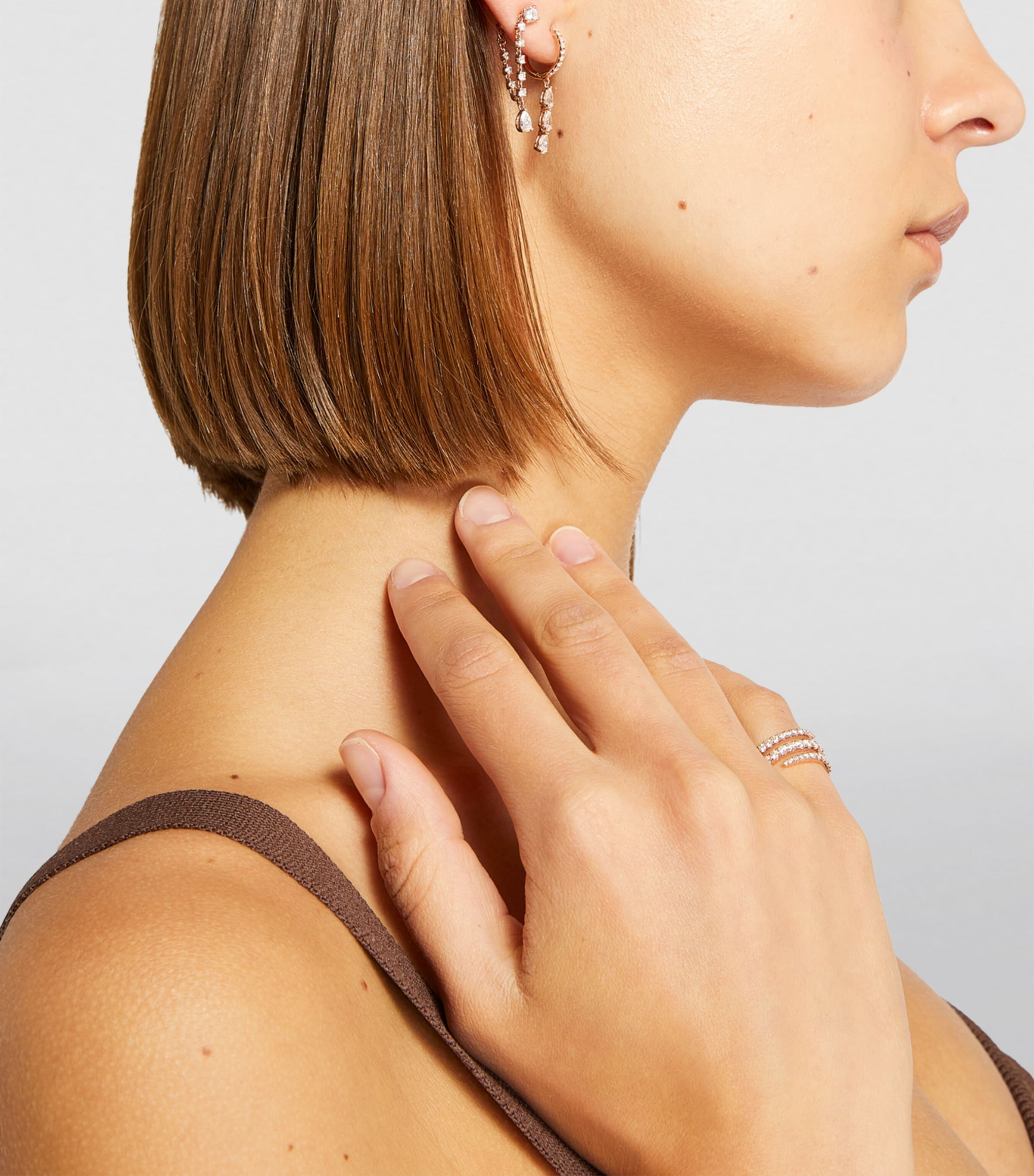 Anita Ko Rose Gold and Diamond Olivia Loop Earring Rose Gold Image 5