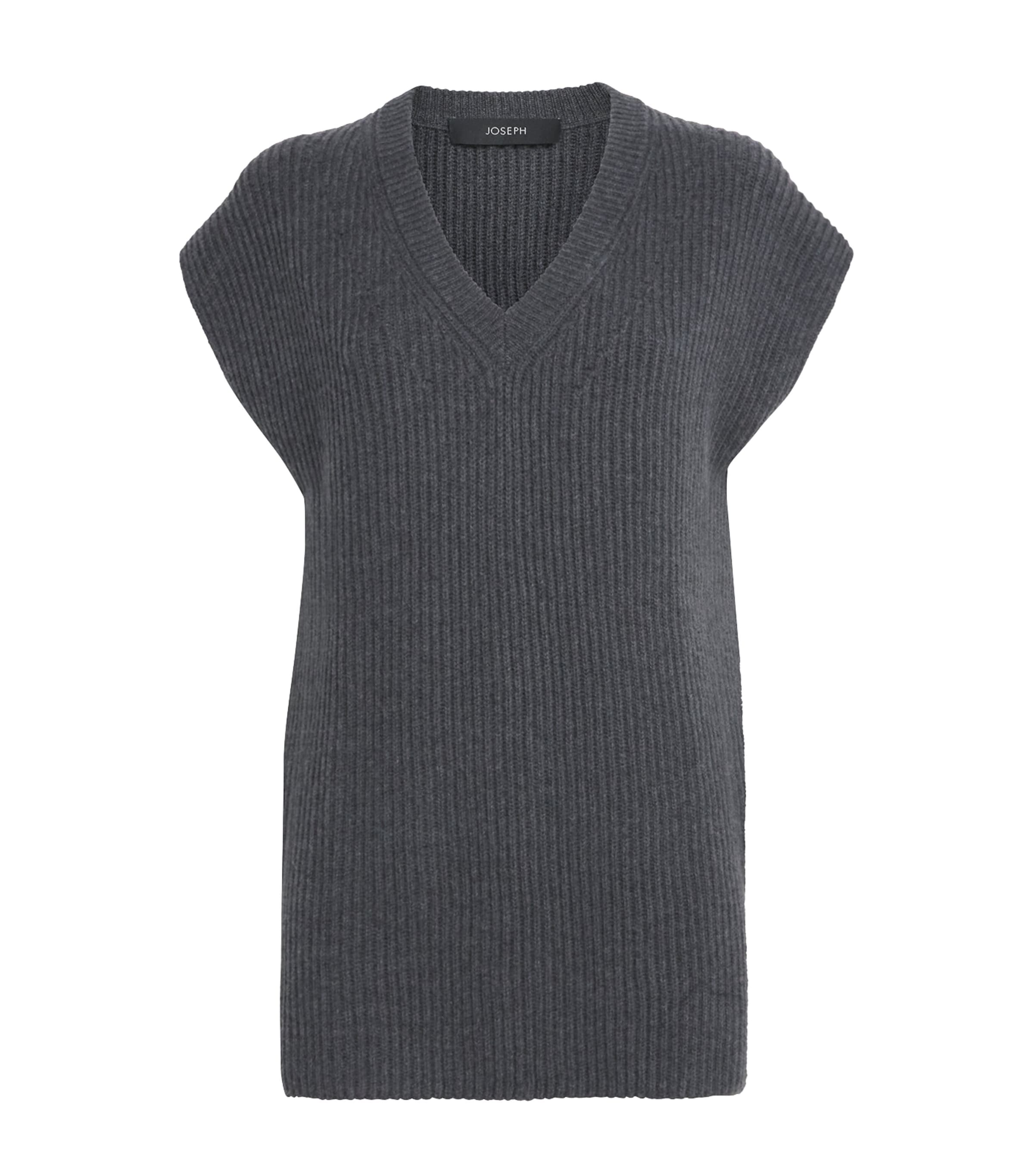 Joseph Merino-cashmere-silk Sweater Vest In Gray