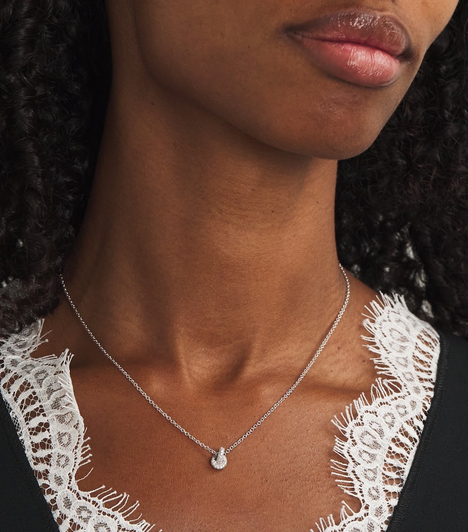 White Gold and Pavé Diamond Legacy Knot Necklace WHITE GOLD Image 2