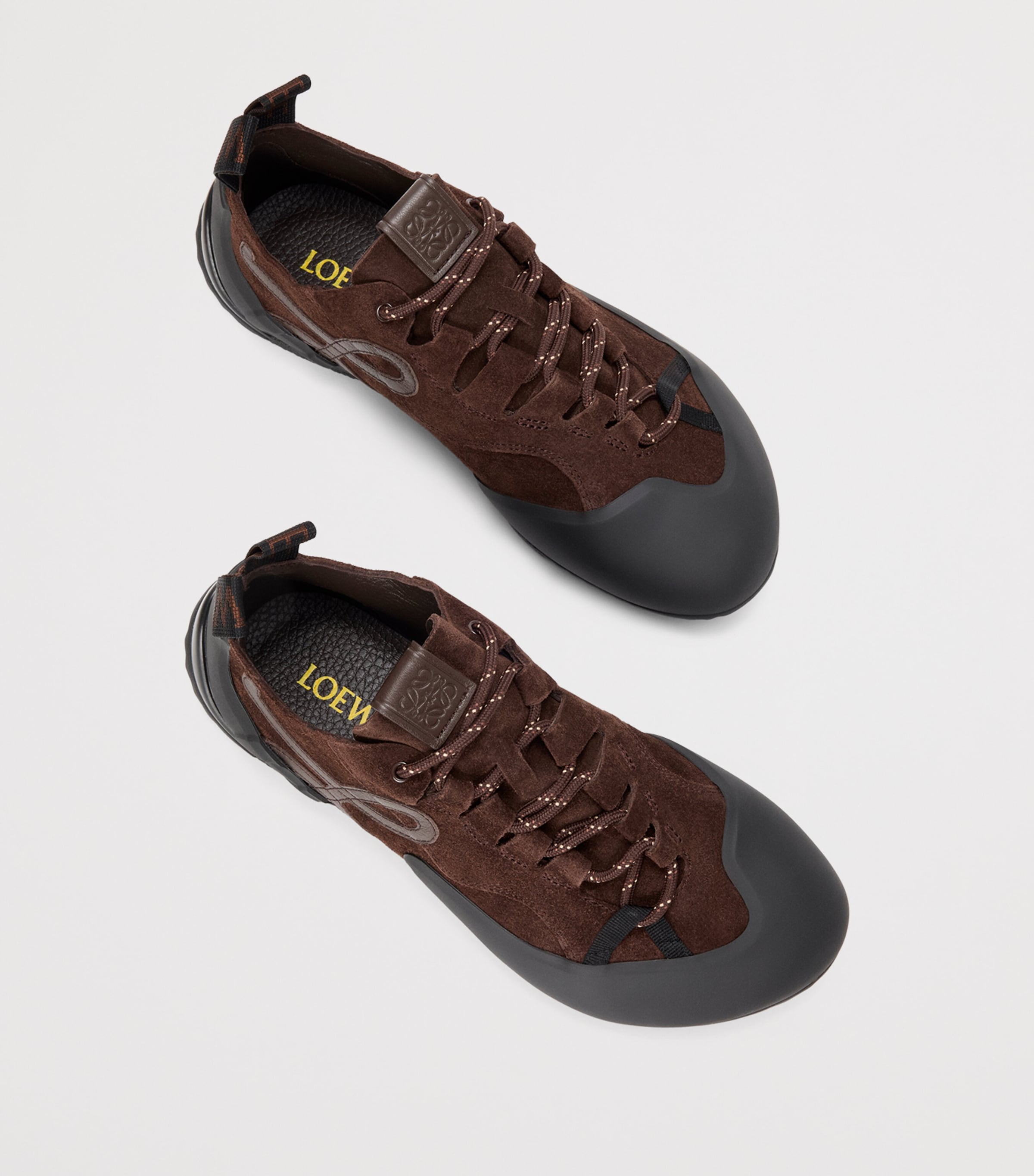 Split Leather Grip Sneakers DARK BROWN Image 4