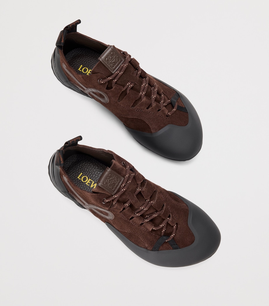 Split Leather Grip Sneakers DARK BROWN Image 4