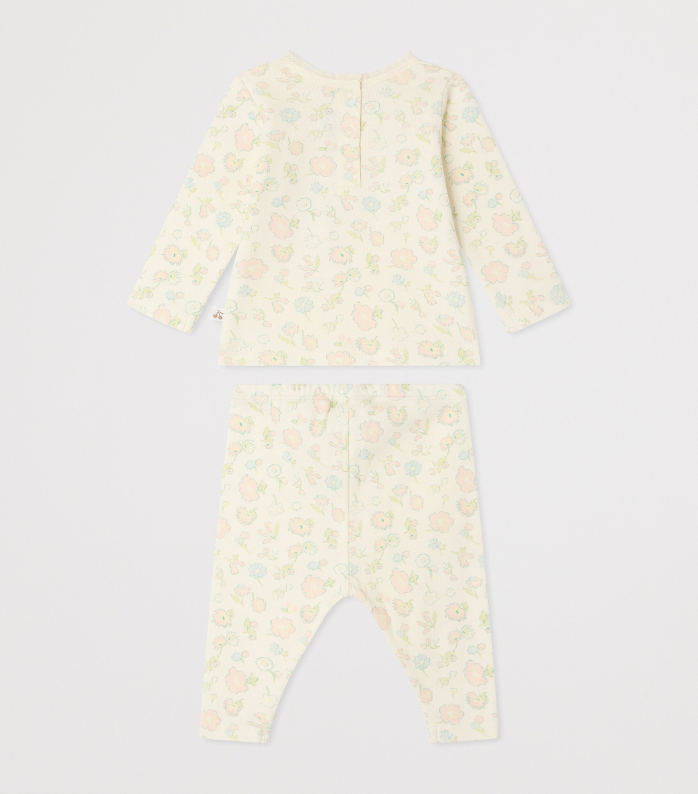 Cotton Floral Top and Trousers Set (1-18 Months) FL ROSE FARD Image 2