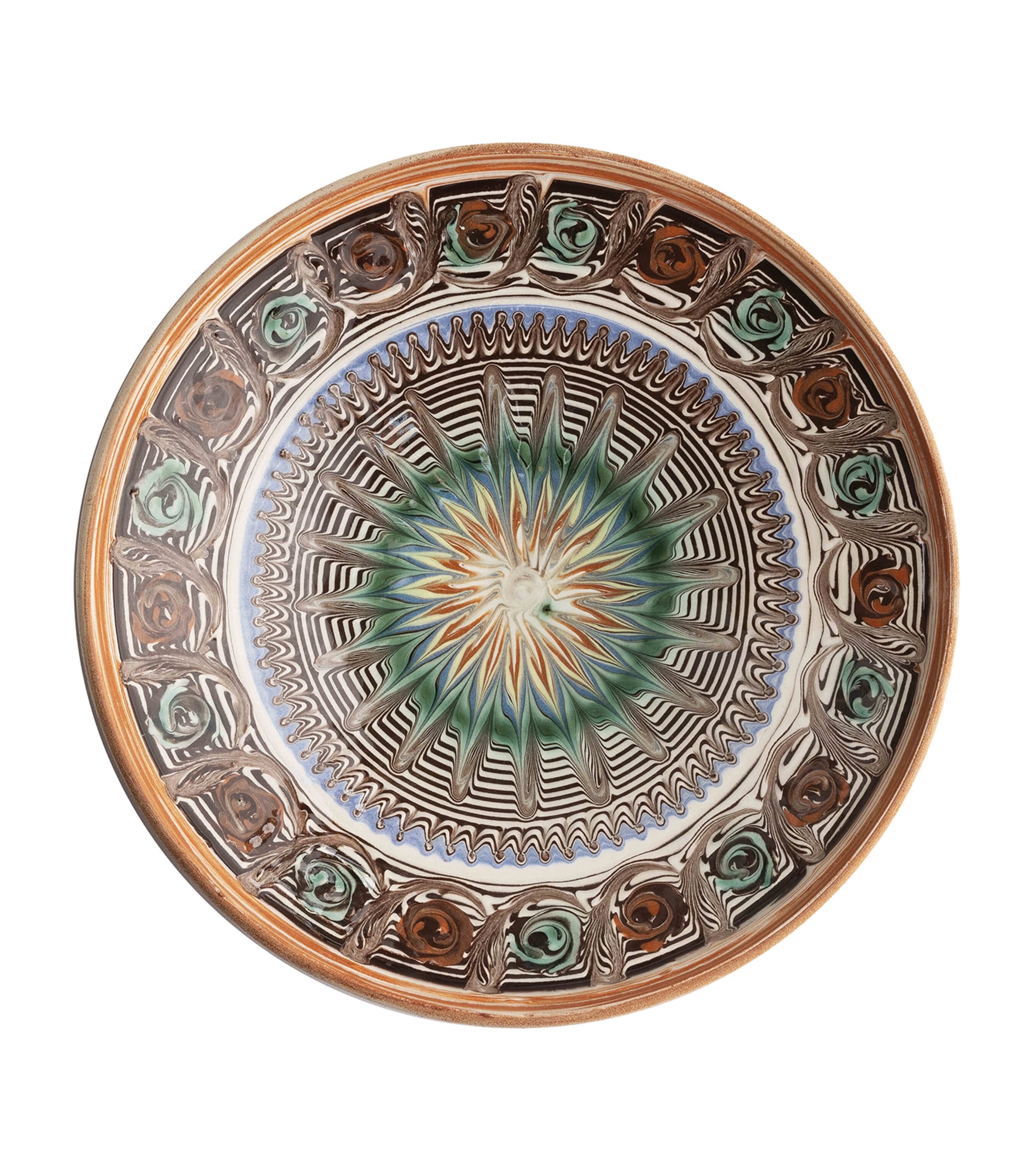Cabana Magazine Ceramic Horezu Plate In Green