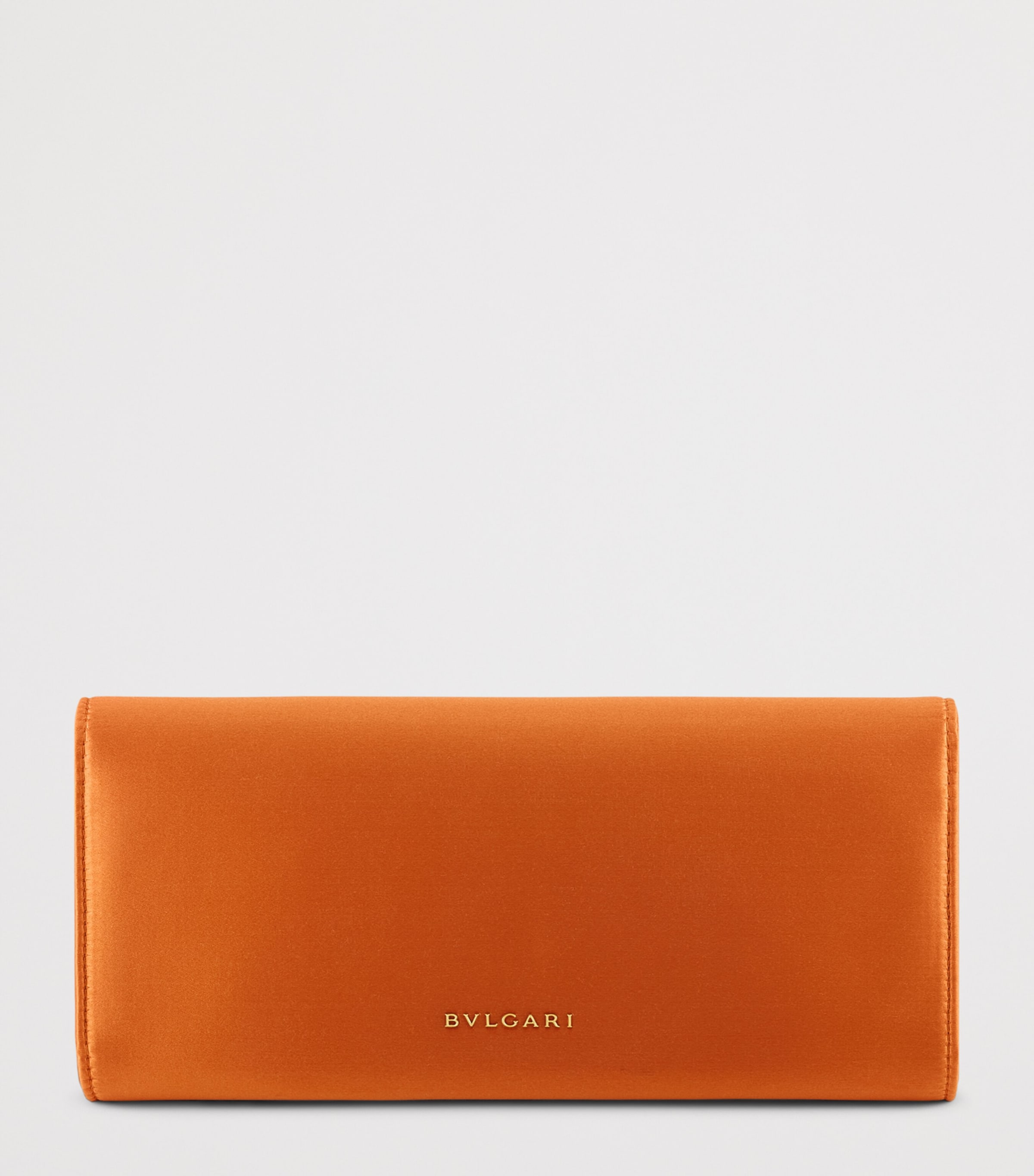 Bvlgari Satin Tubogas Evening Clutch Bag Orange Image 2