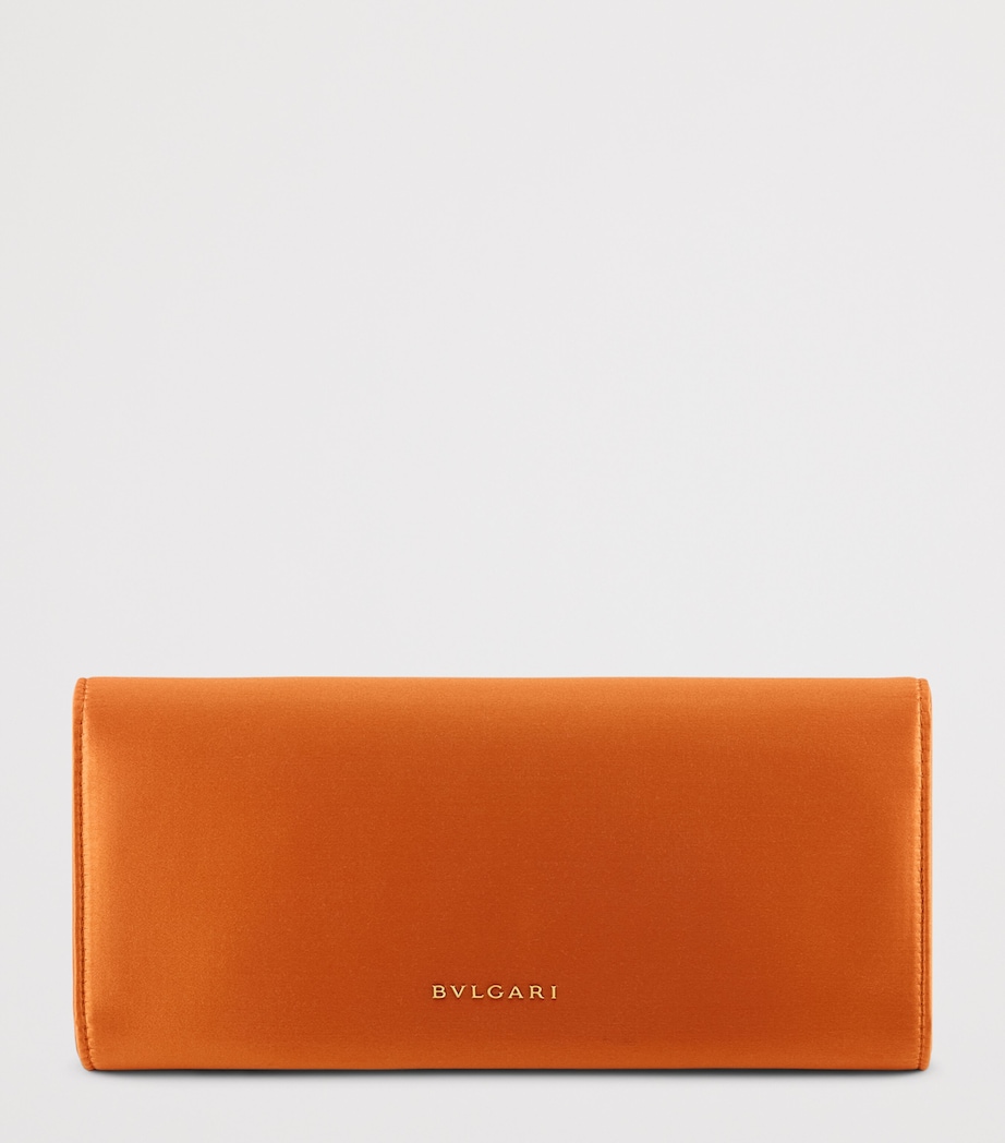 Bvlgari Satin Tubogas Evening Clutch Bag Orange Image 2