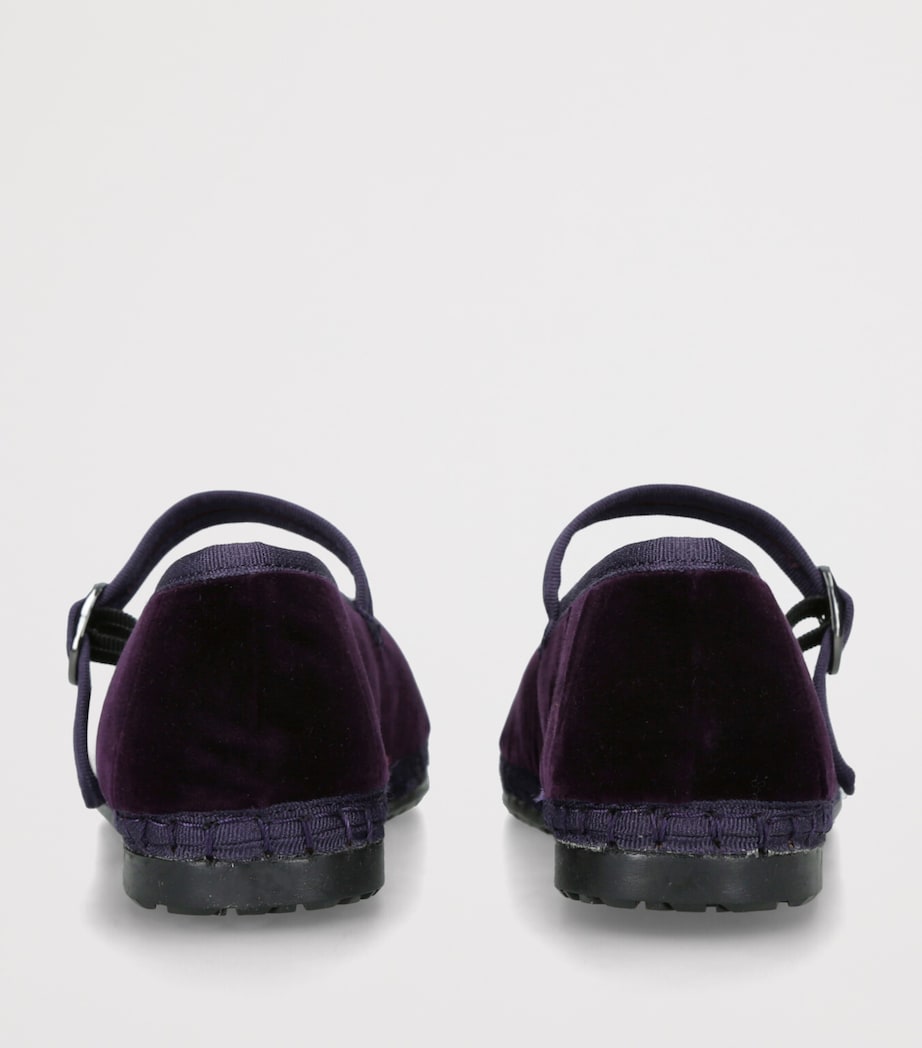 Flabelus Velvet Pierre Mary Janes Purple Image 2