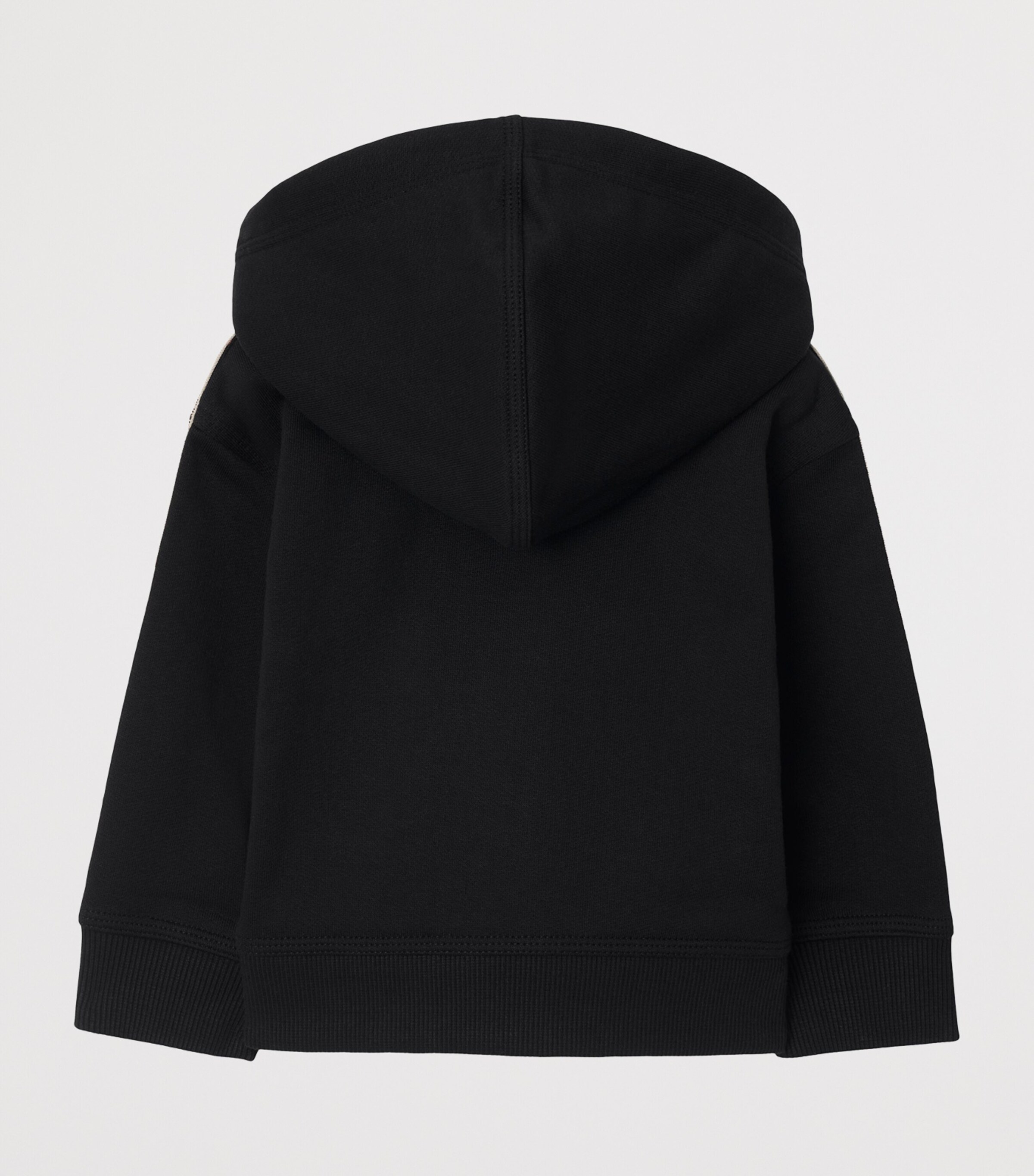 Burberry Kids Cotton Check-Trim Hoodie (6-24 Months) Black Image 4