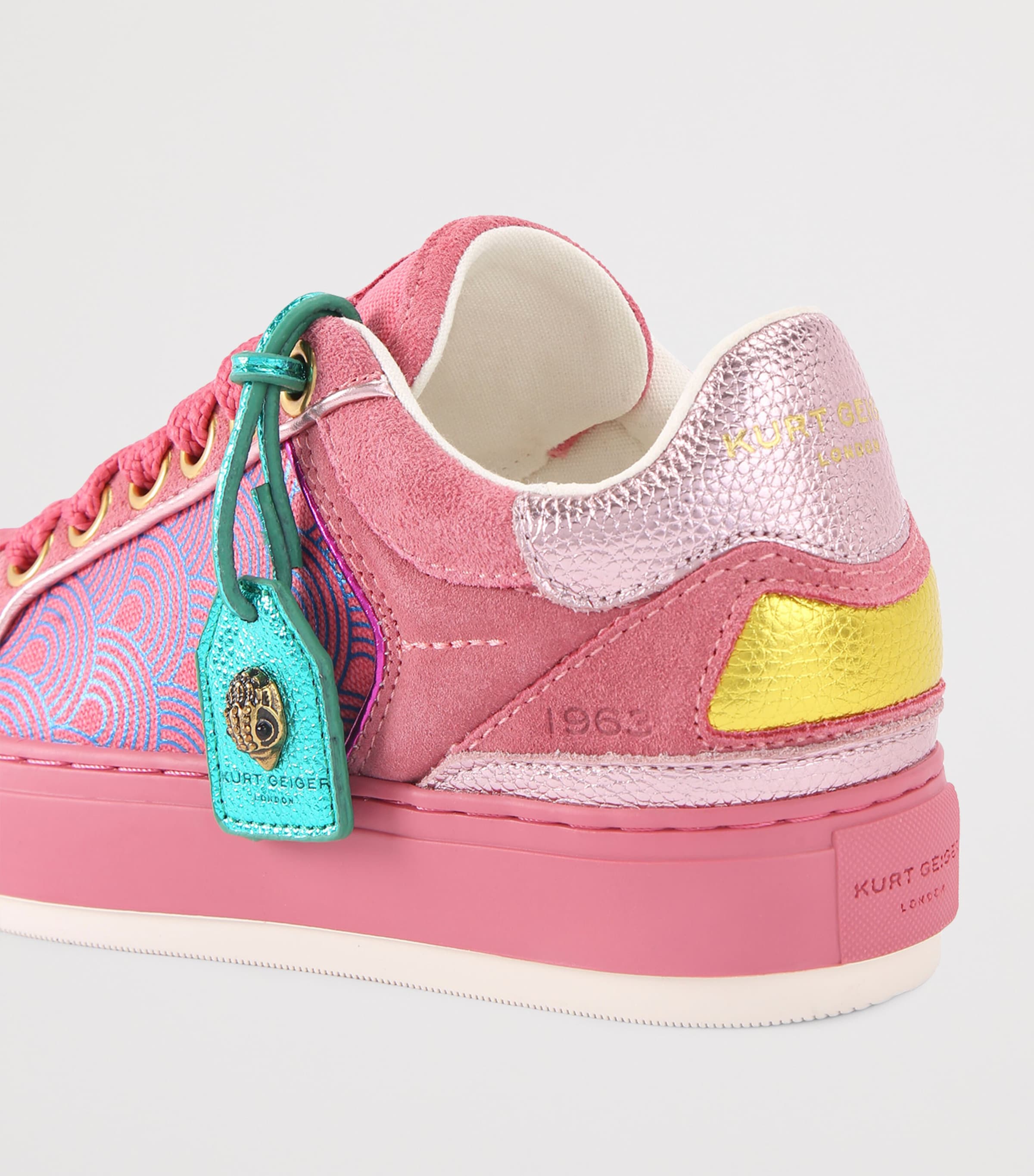 Kurt Geiger London Suede Southbank Tag Sneakers Pink Image 2