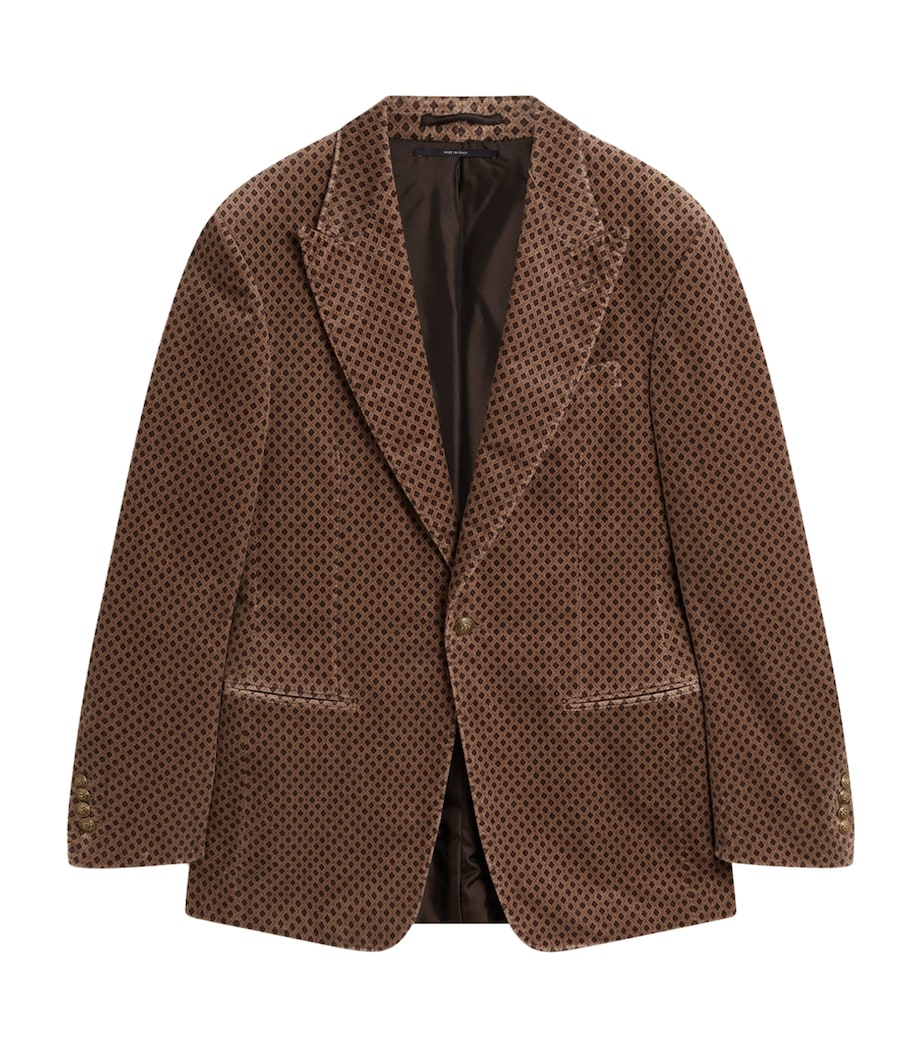 Cotton Print Bourdon Evening Suit Jacket 284FAWN Image 1