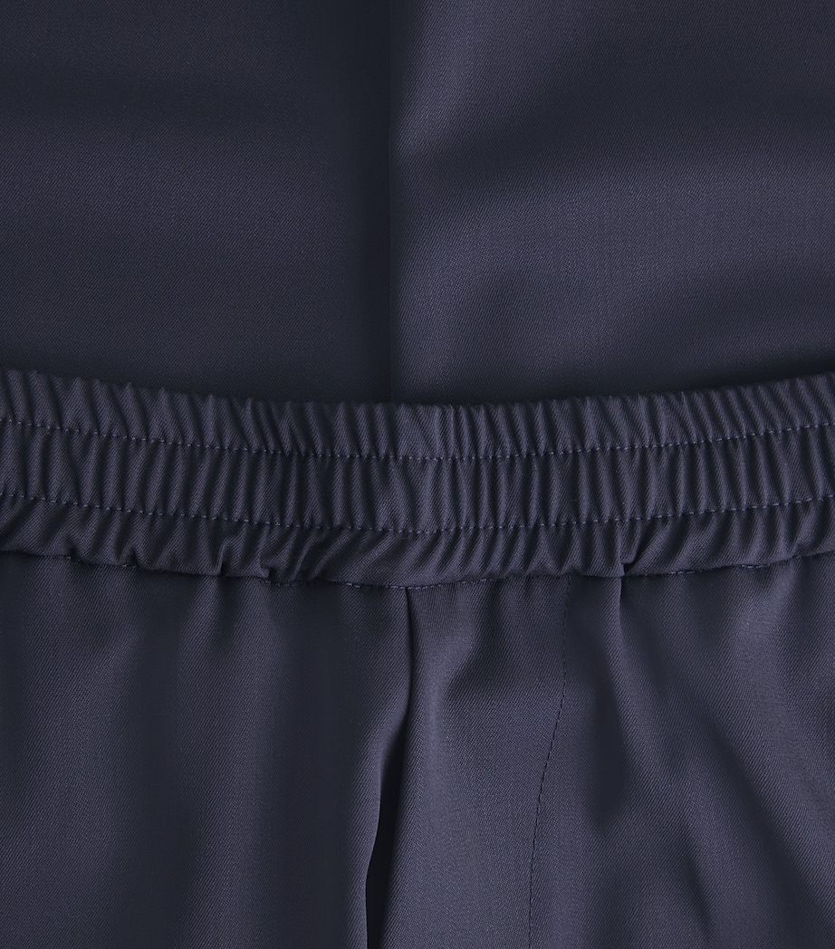 Barena Mens Wool-Blend Drawstring Straight Trousers Navy Image 6