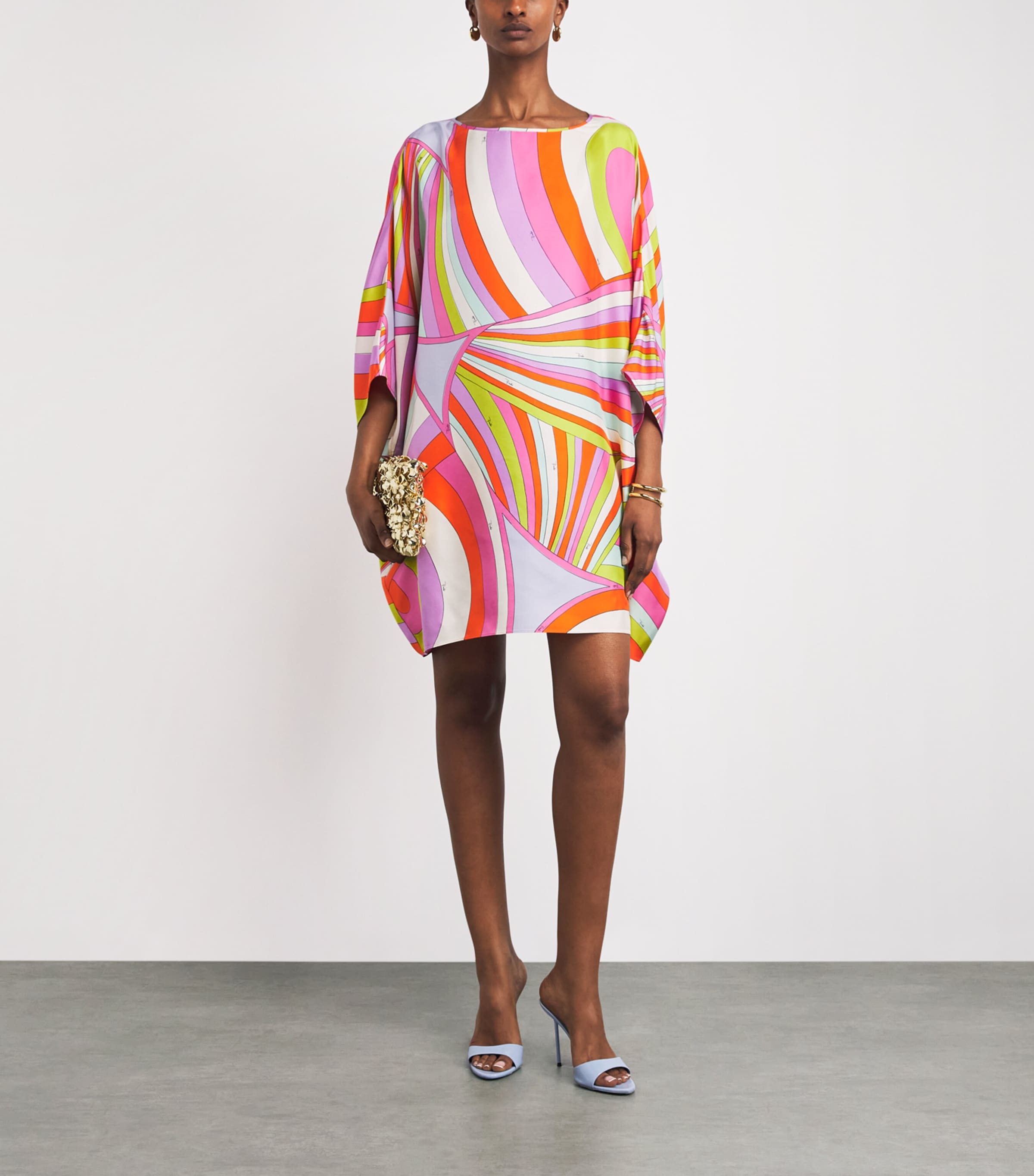 PUCCI Multi Silk Printed Kaftan Mini Dress | Harrods US