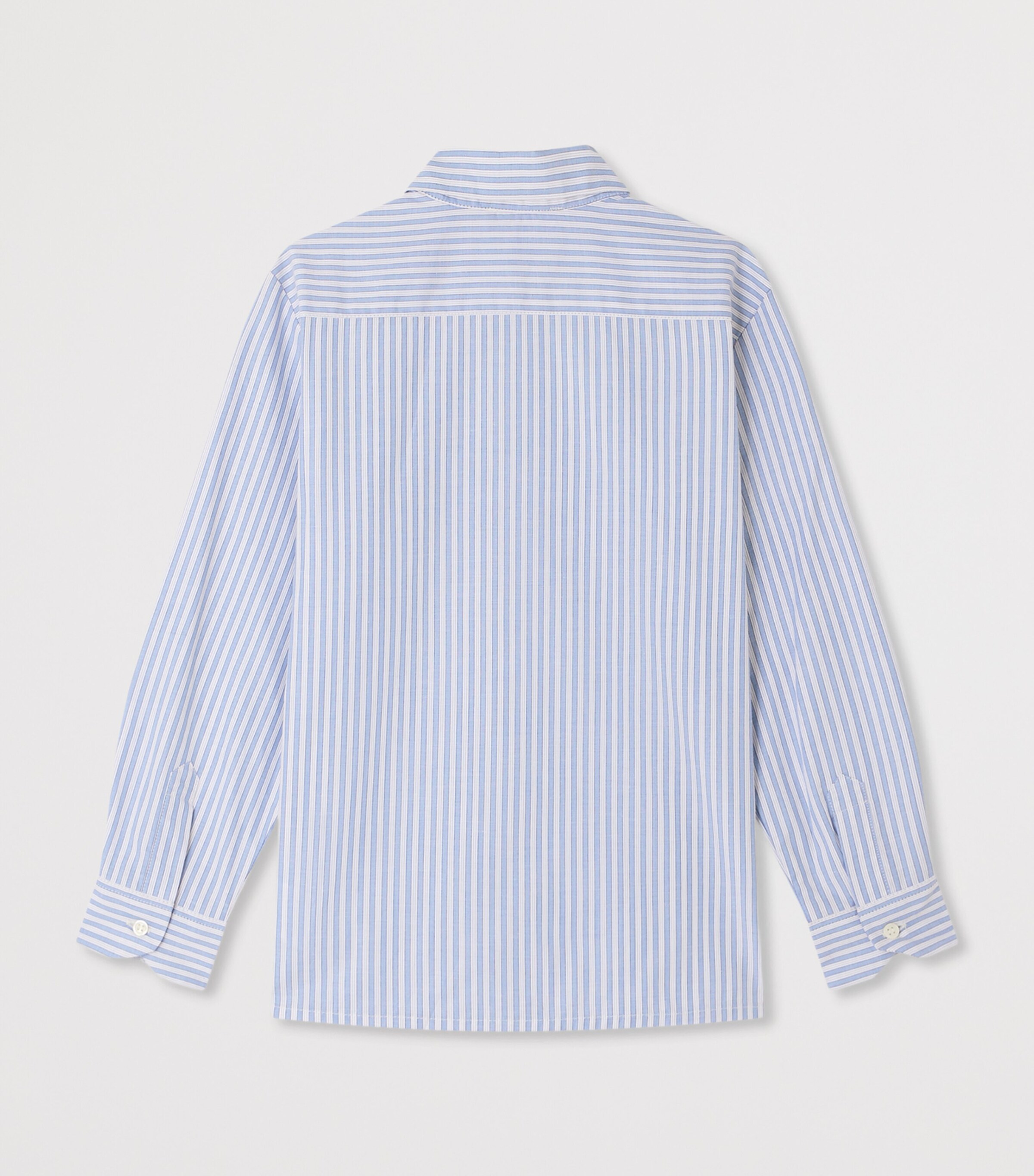 Bonpoint Cotton Stripe Shirt Ra Bleu Gris Image 2