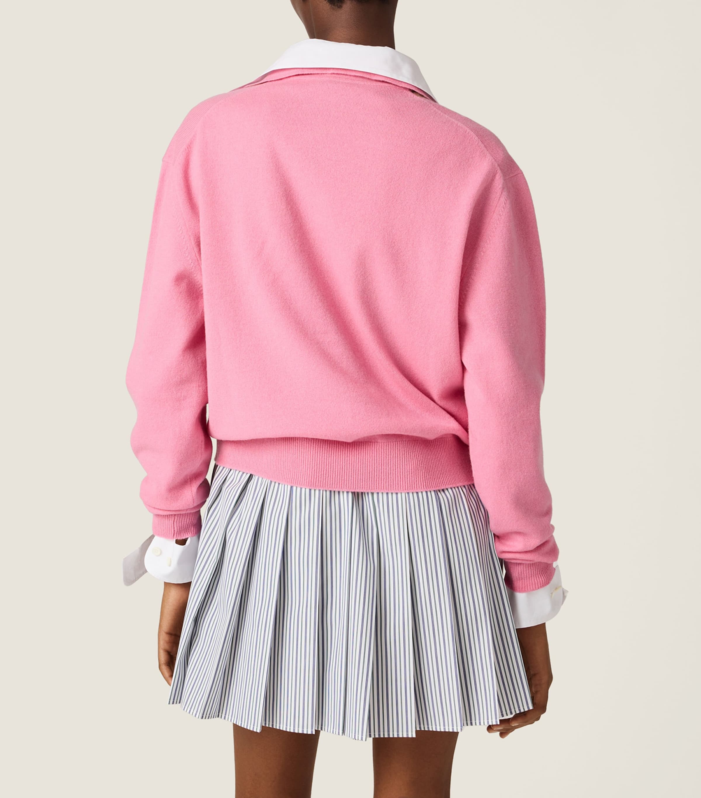 Cashmere Zip-Up Polo Sweater F0028 Image 5