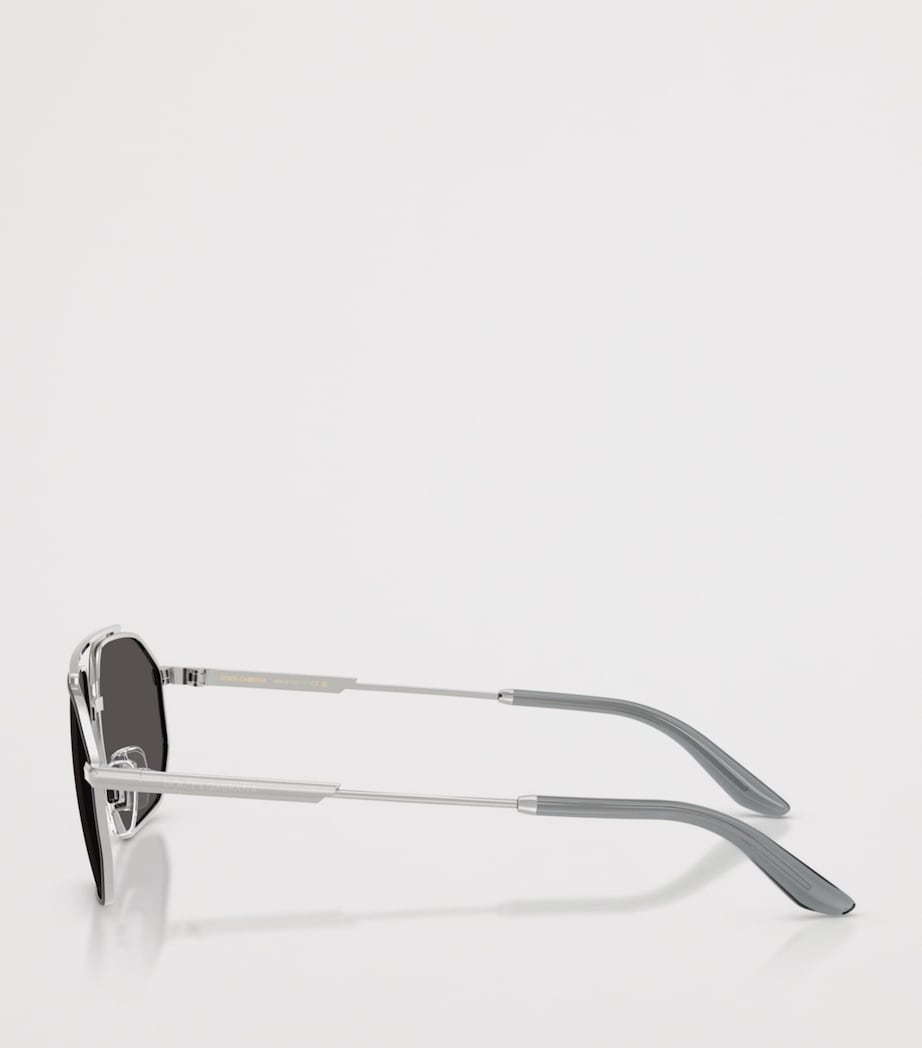 Dolce&Gabbana Metal Pilot Sunglasses Silver Image 3