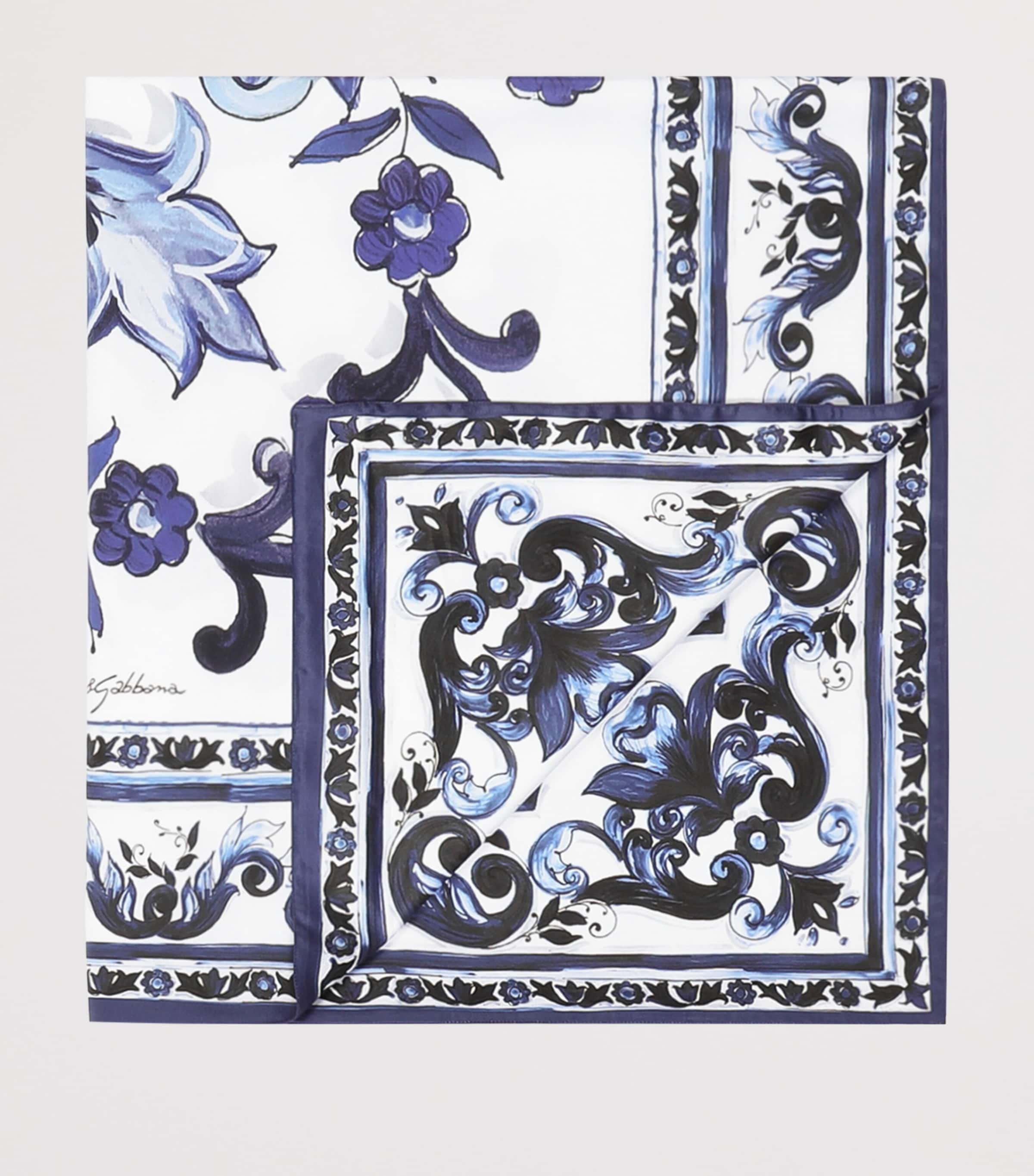 Cotton Majolica King Duvet Cover (260cm x 220cm) UB011-MAIOLICA BLU M Image 2