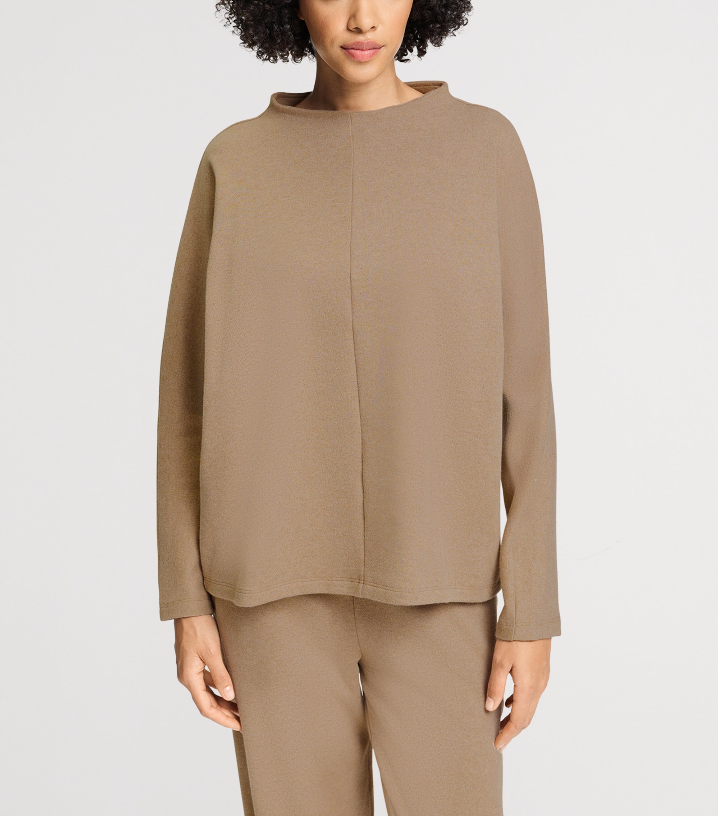 Hanro Womens High-Neck Sweatshirt Desert Clay Image 4