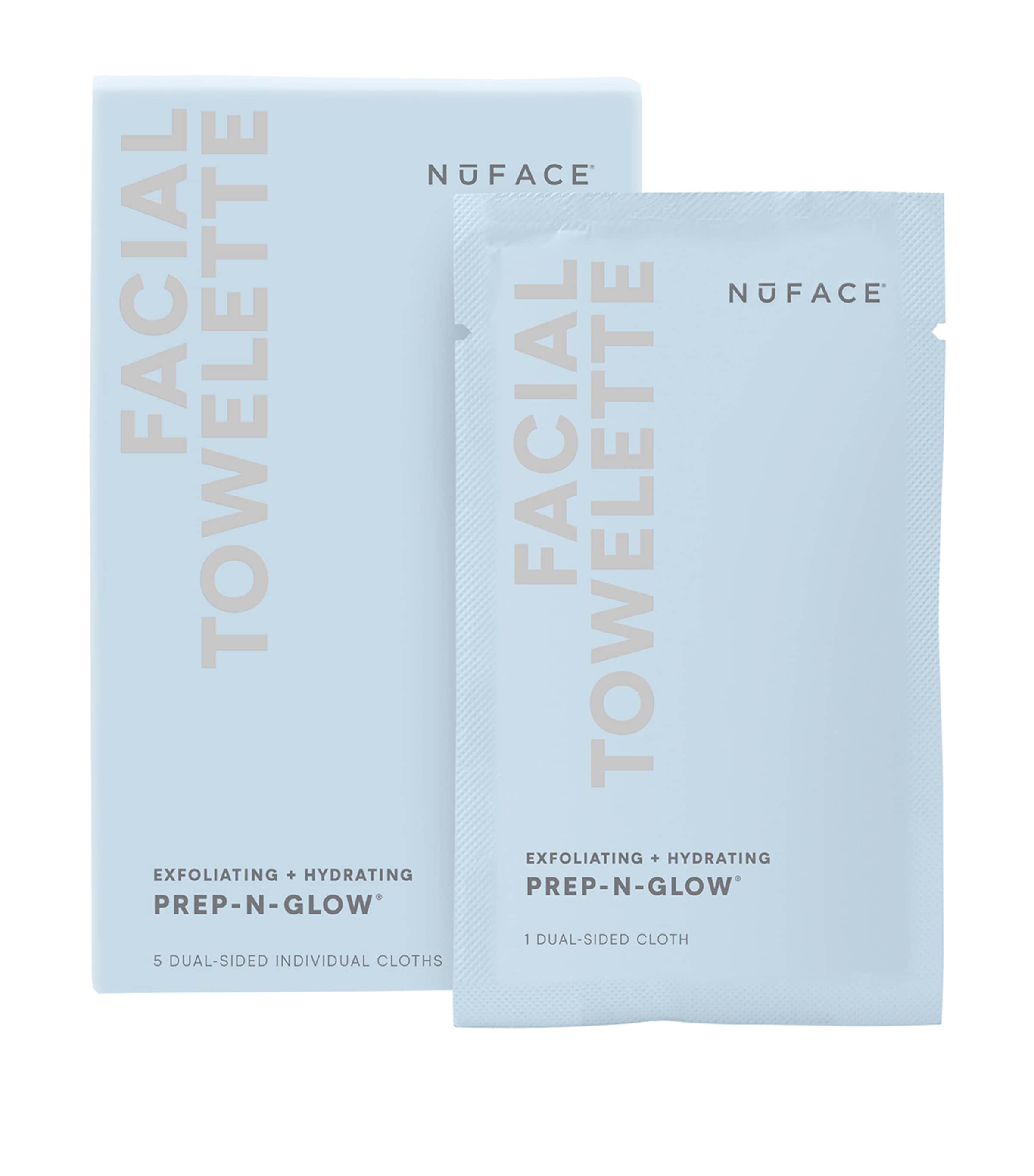 Nuface Prep-N-Glow Cleanse + Exfoliation Cloths (Pack of 5) Image 1