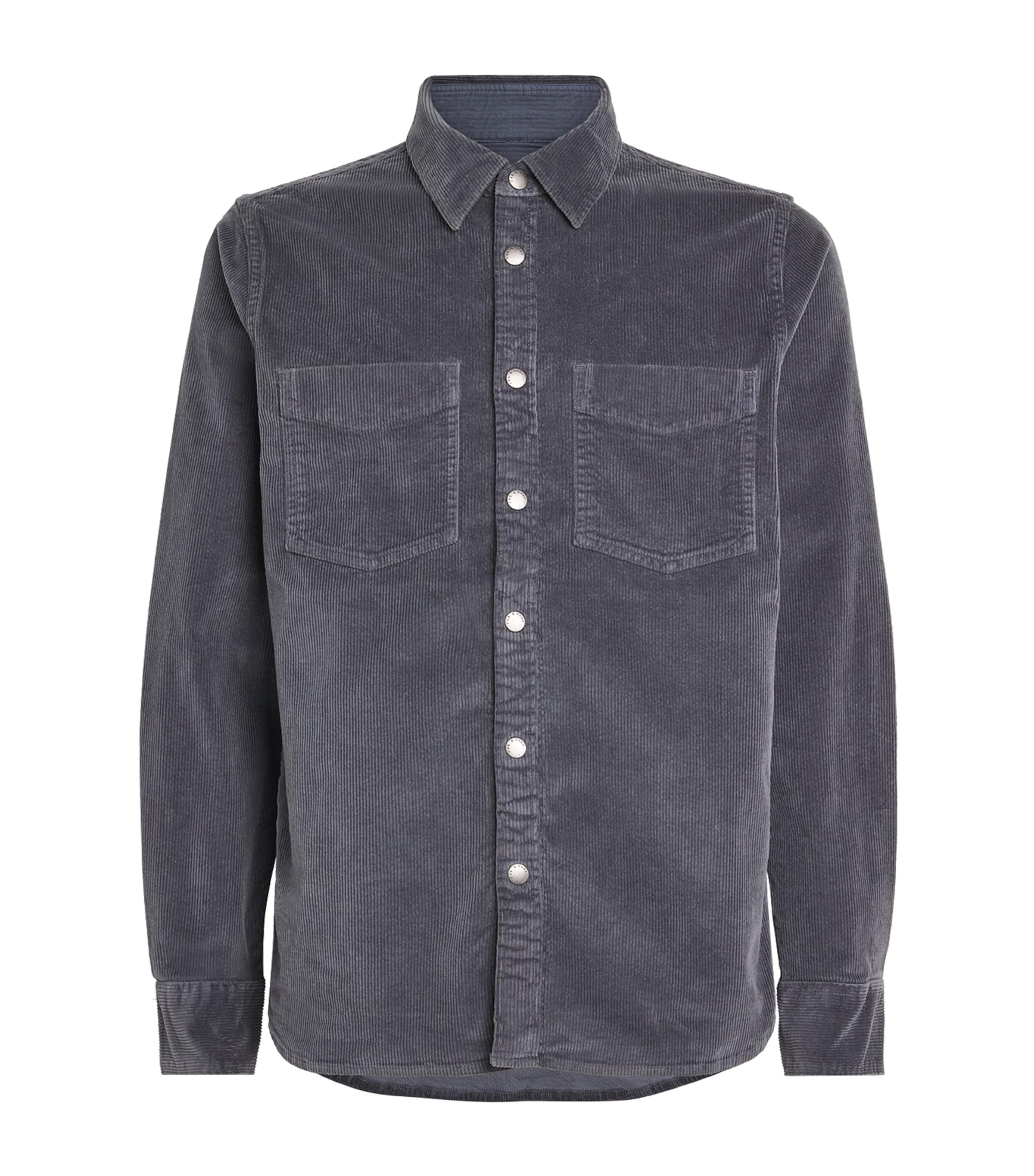 Rag & Bone Stretch-cotton Corduroy Cpo Overshirt In Gray