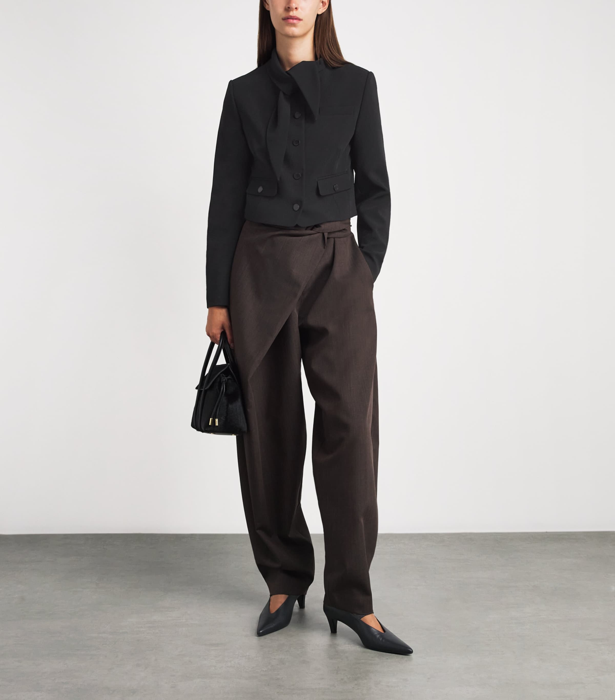 Claudie Pierlot Womens Tie-Scarf Jacket Black Image 2