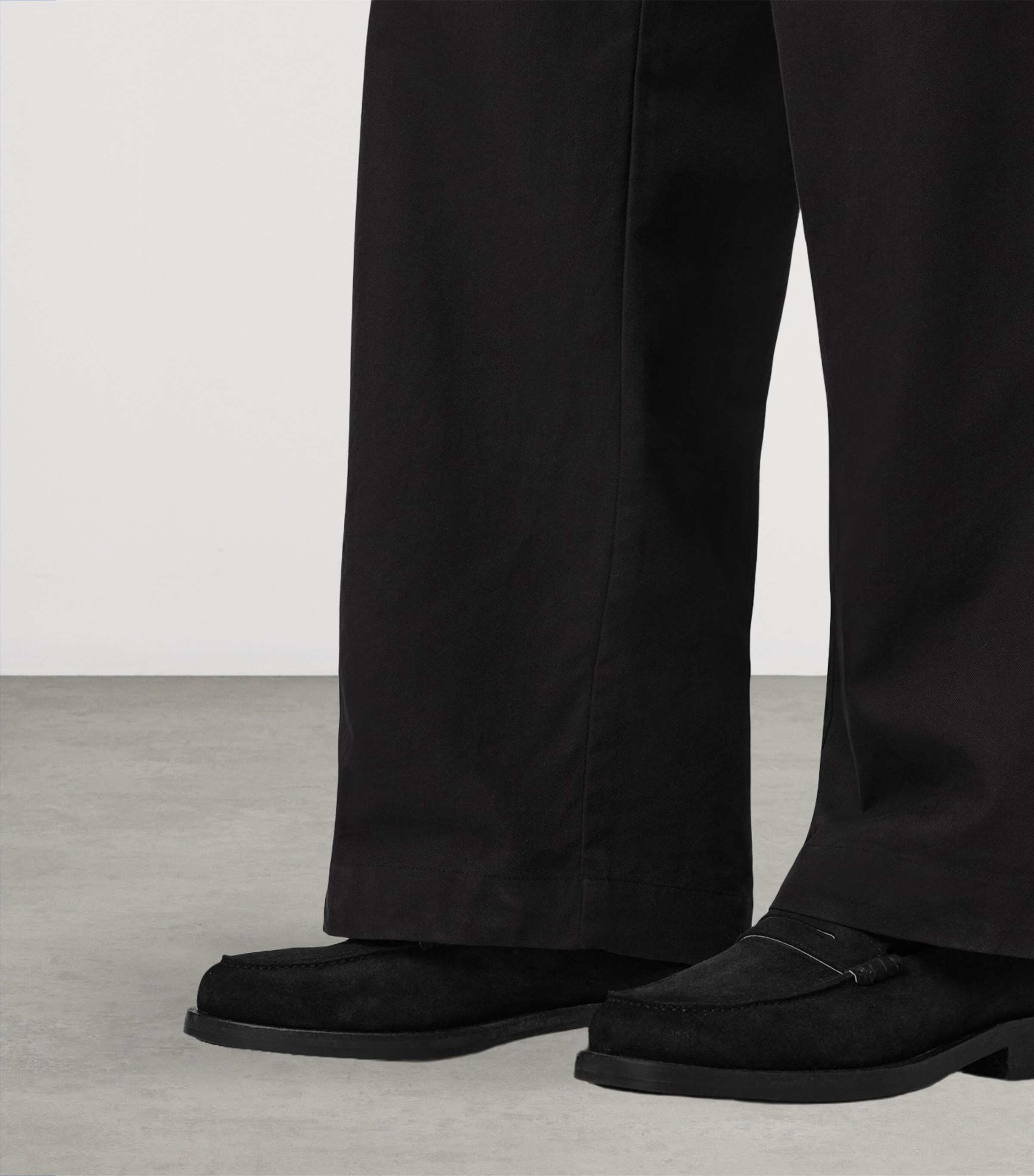 AllSaints Mens Organic Cotton-Blend Conway Trousers Tanner Black Image 5
